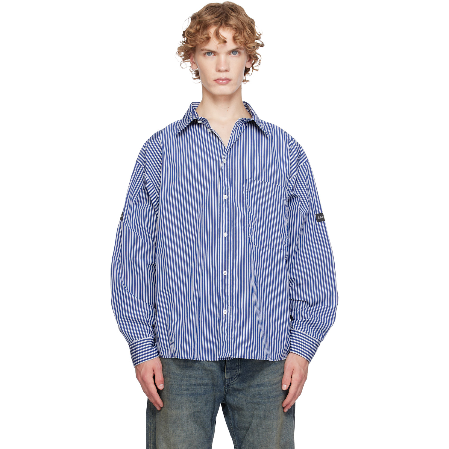 Balenciaga Blue Oversized Shirt