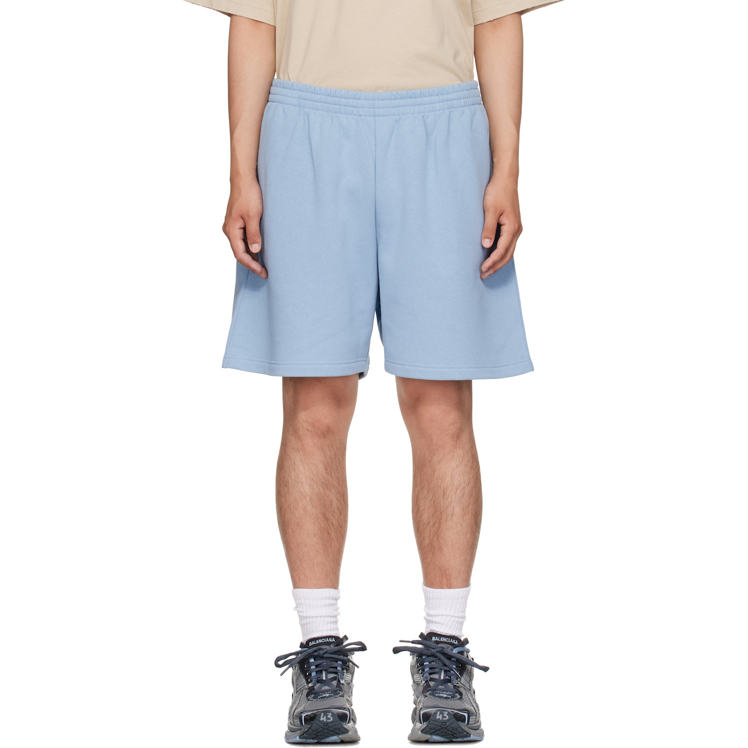 Balenciaga Blue Embroidered Shorts