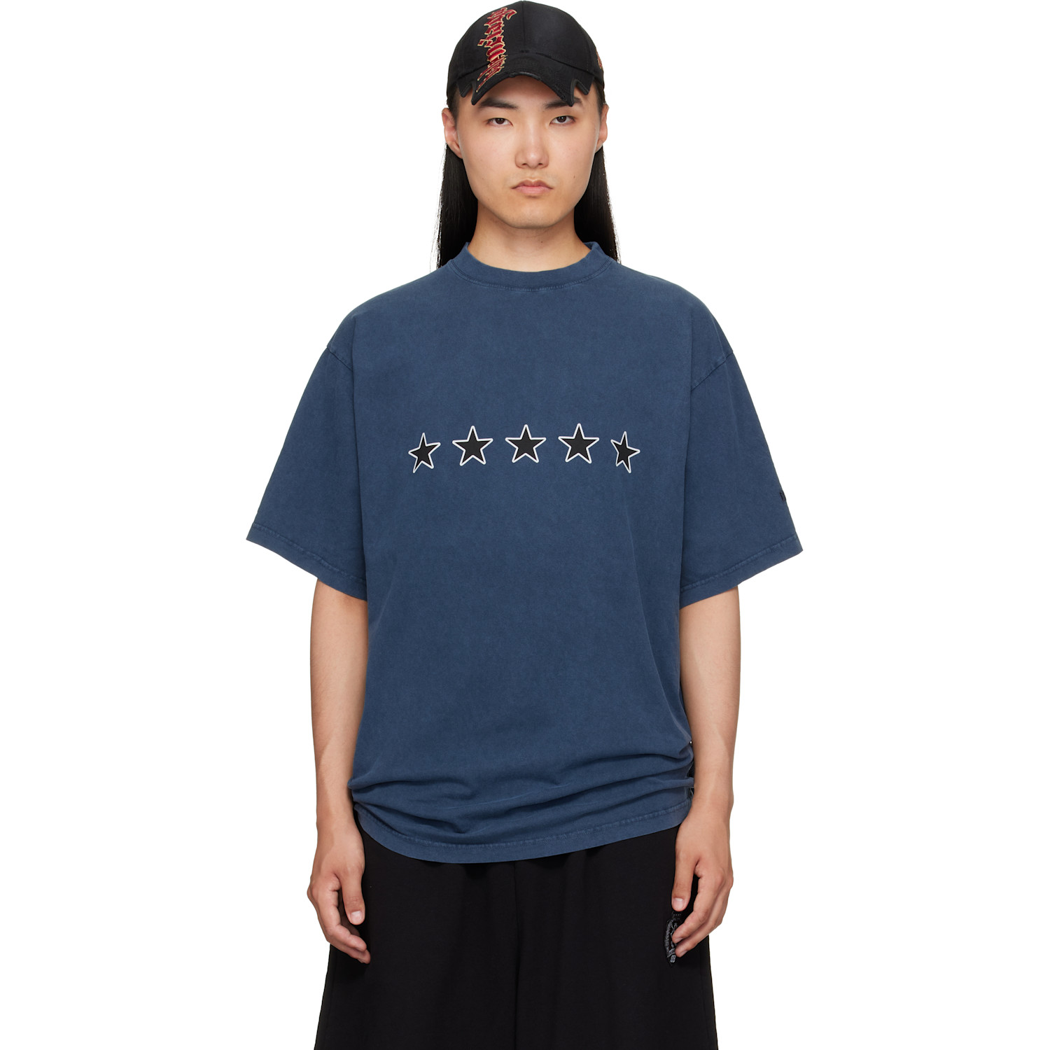 Balenciaga Navy 5-Star T-Shirt