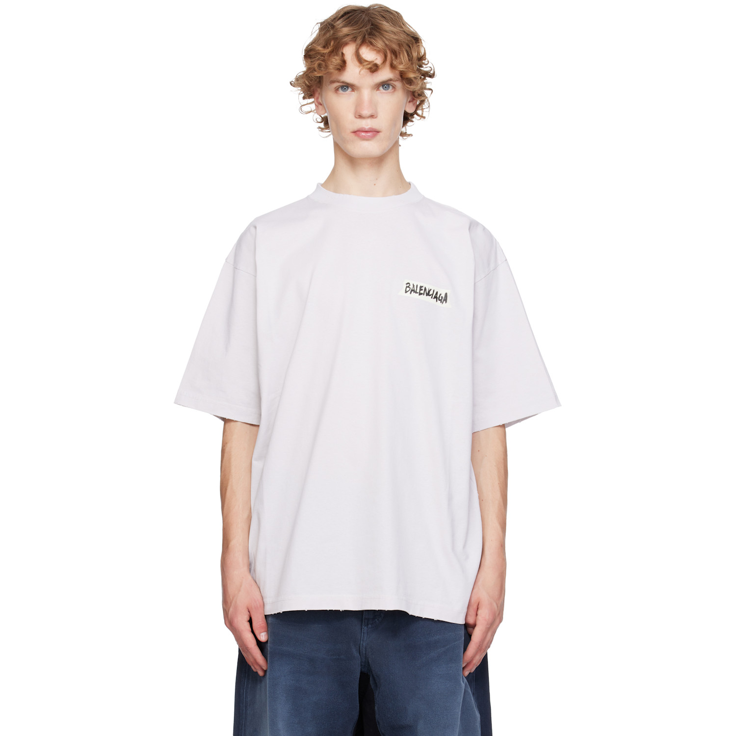 Balenciaga Off-White Masking Tape Medium Fit T-shirt
