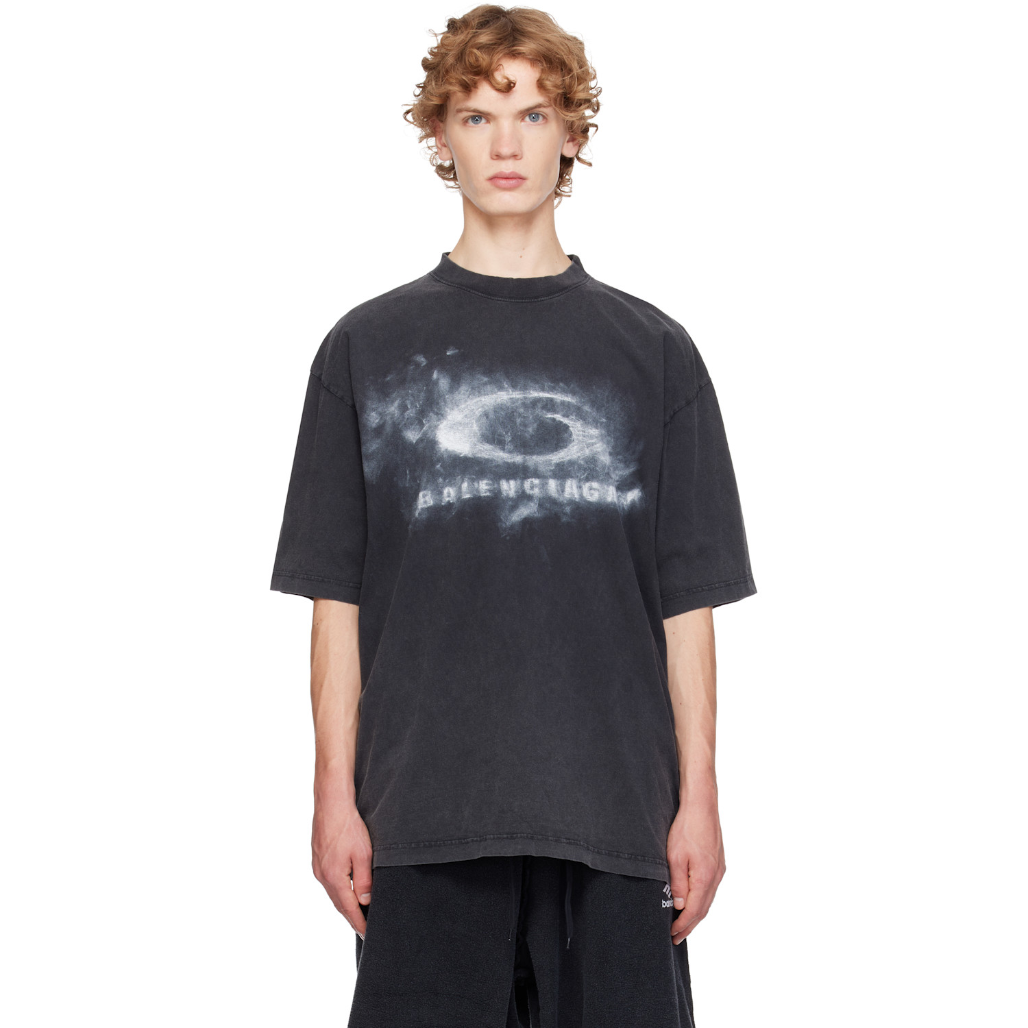 Balenciaga Black Medium Fit Faded Loop T-shirt