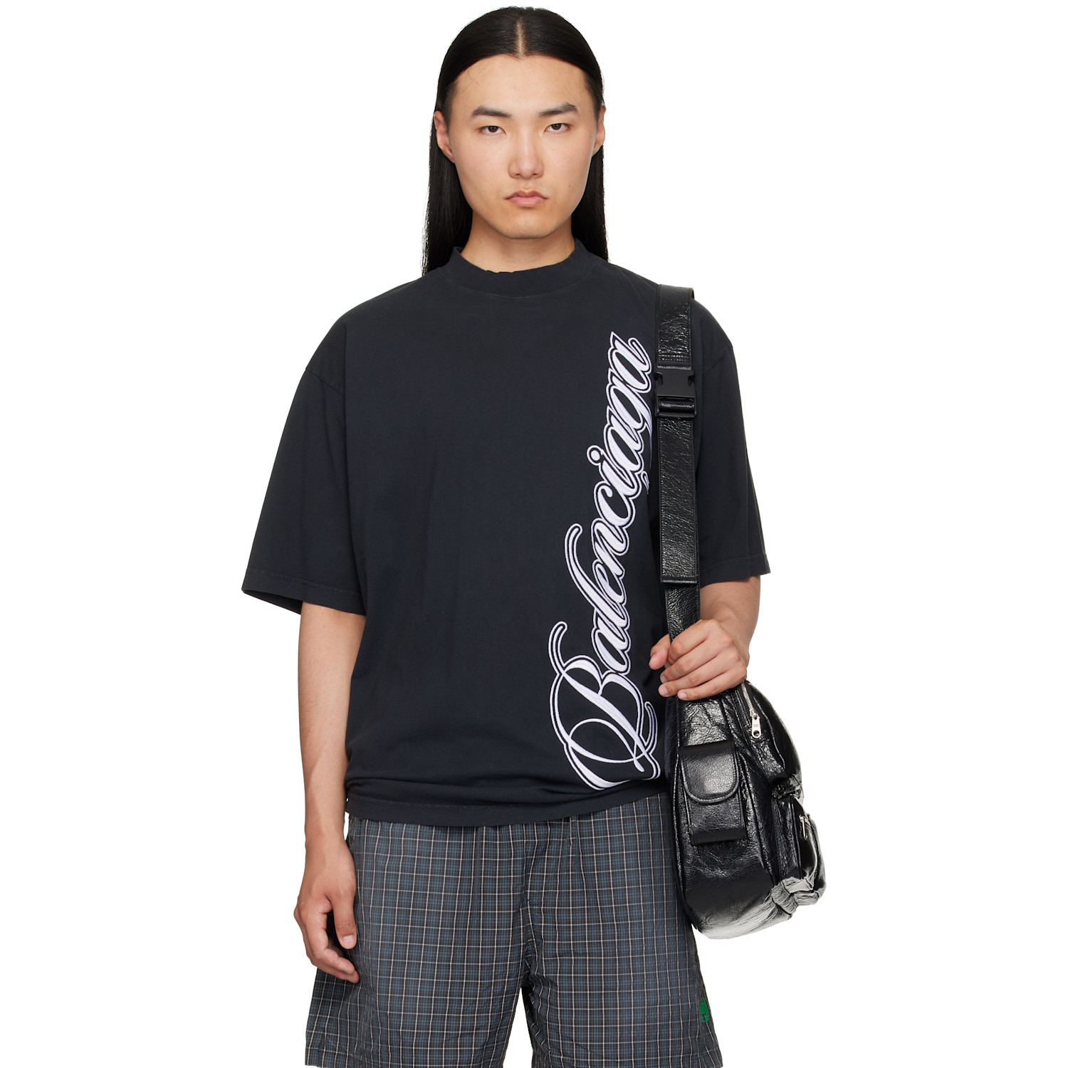 Balenciaga Black Embroidered T-Shirt