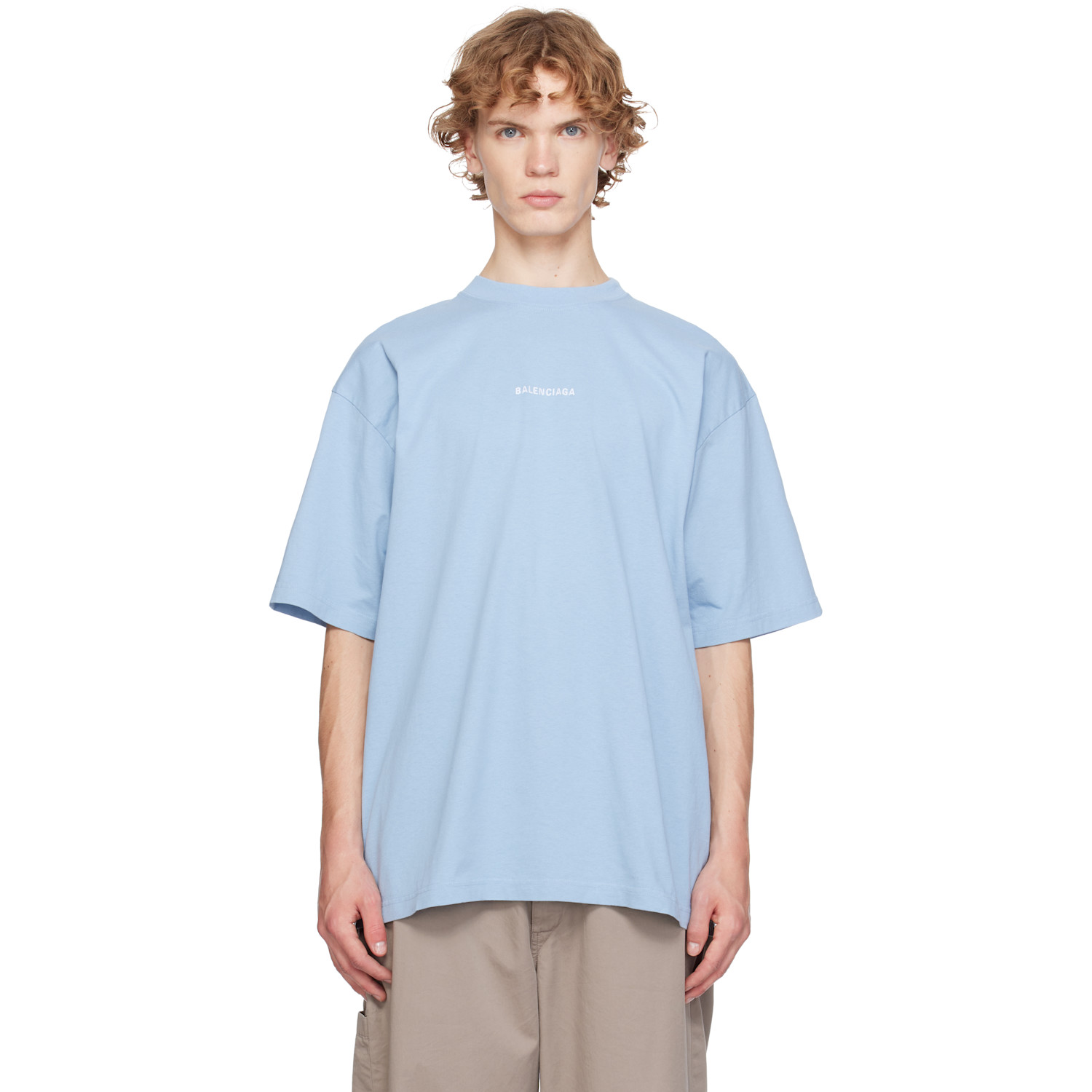 Balenciaga Blue 'Balenciaga' Back Medium Fit T-shirt