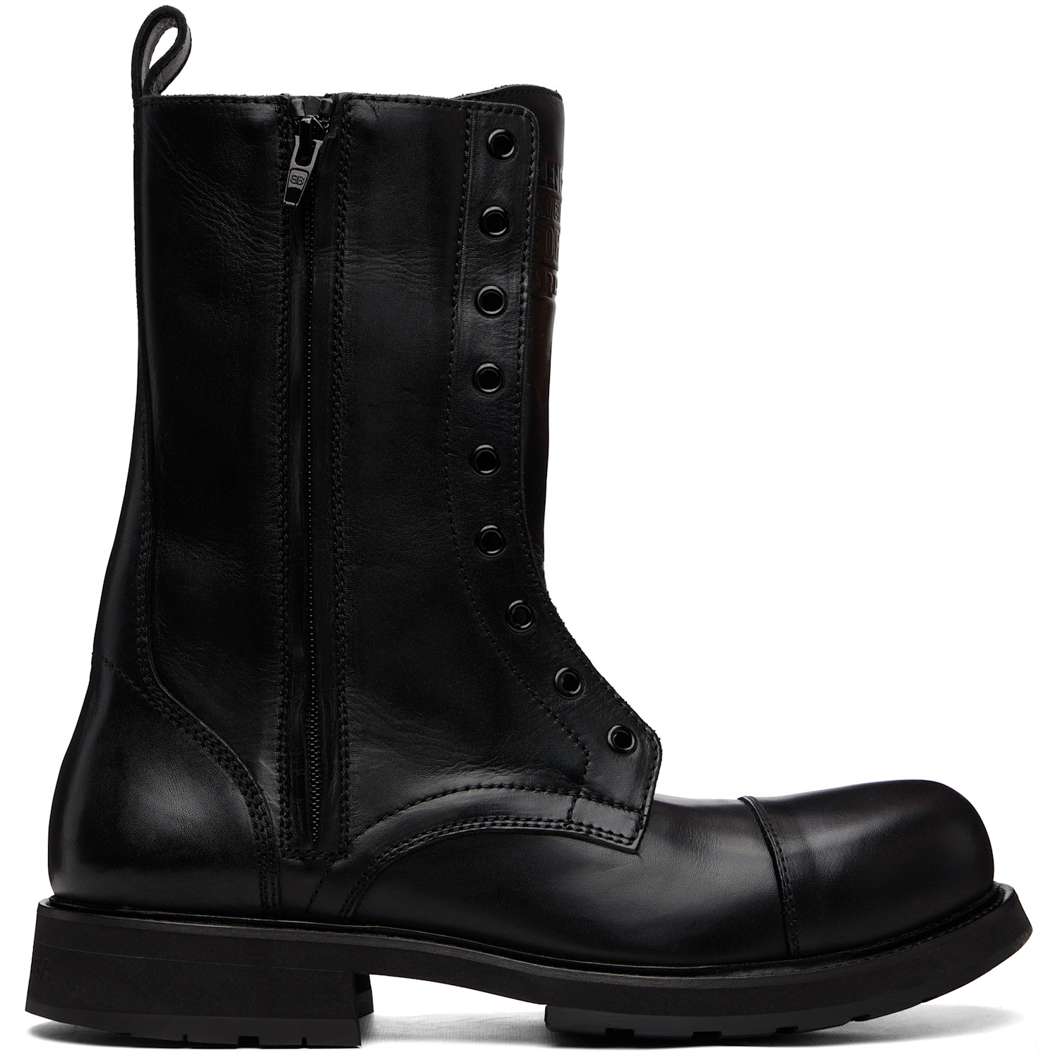 Balenciaga Black Truck Laceup Boots