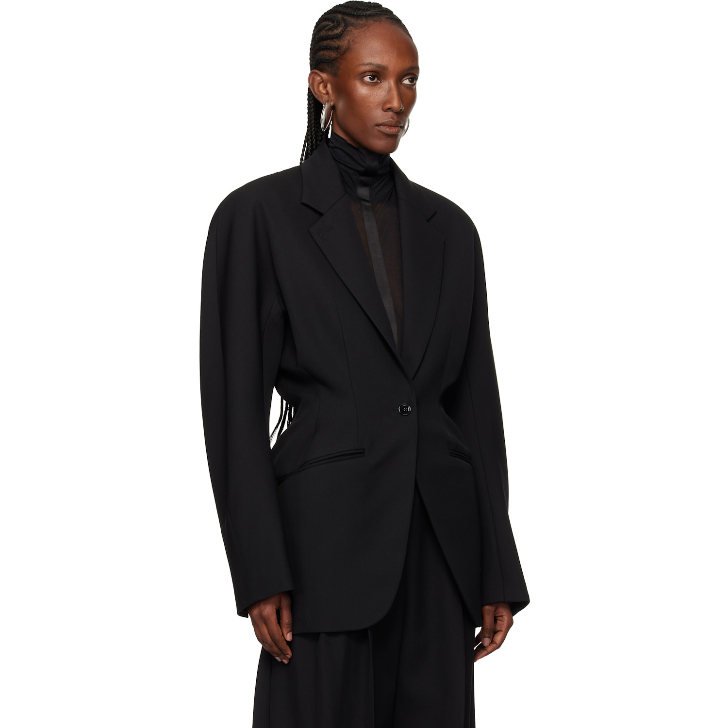  Mugler Black Cinched Blazer 