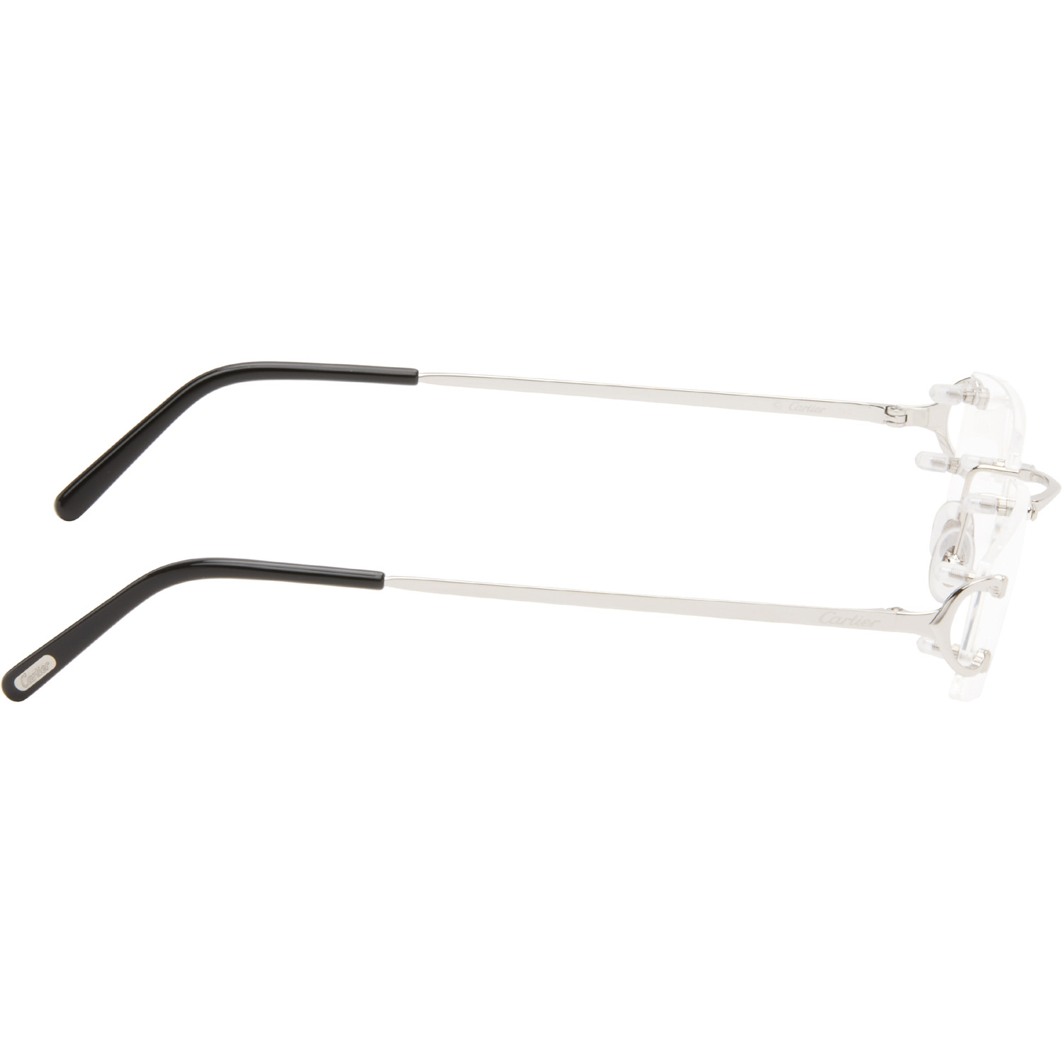  Cartier Silver Rimless Rectangle Glasses 