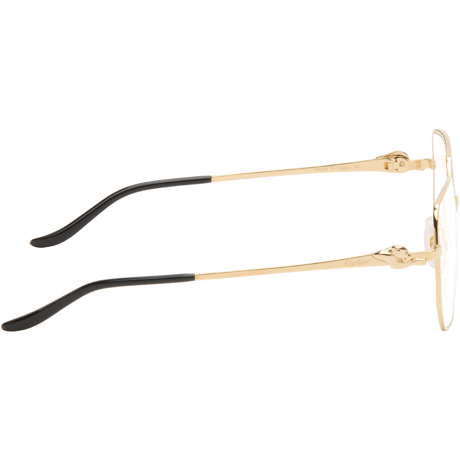  Cartier Gold 'panthère De Cartier' Squared Glasses 