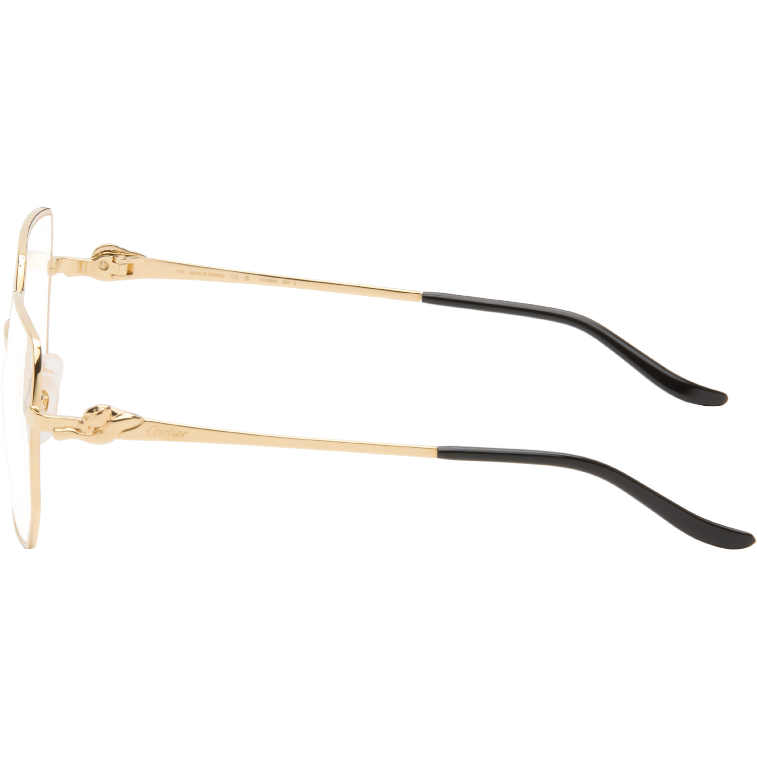  Cartier Gold 'panthère De Cartier' Squared Glasses 