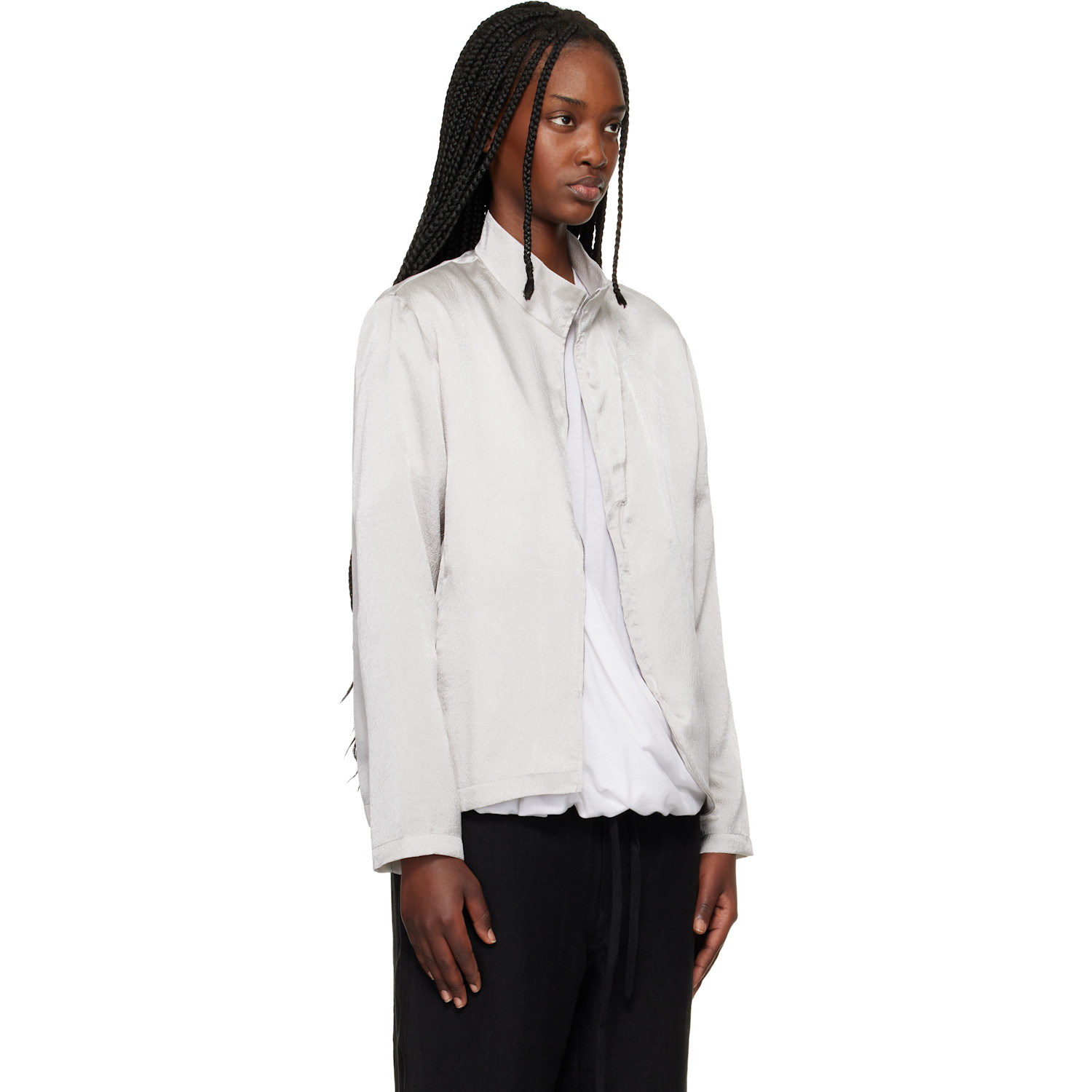  Post Archive Faction (paf) Silver Zip Track Jacket 