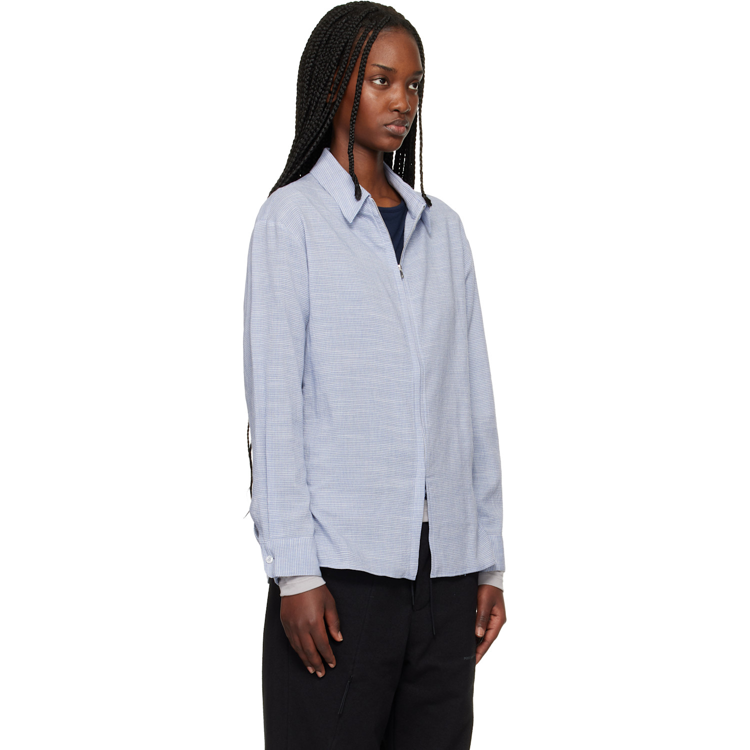  Post Archive Faction (paf) Blue Zip Shirt 