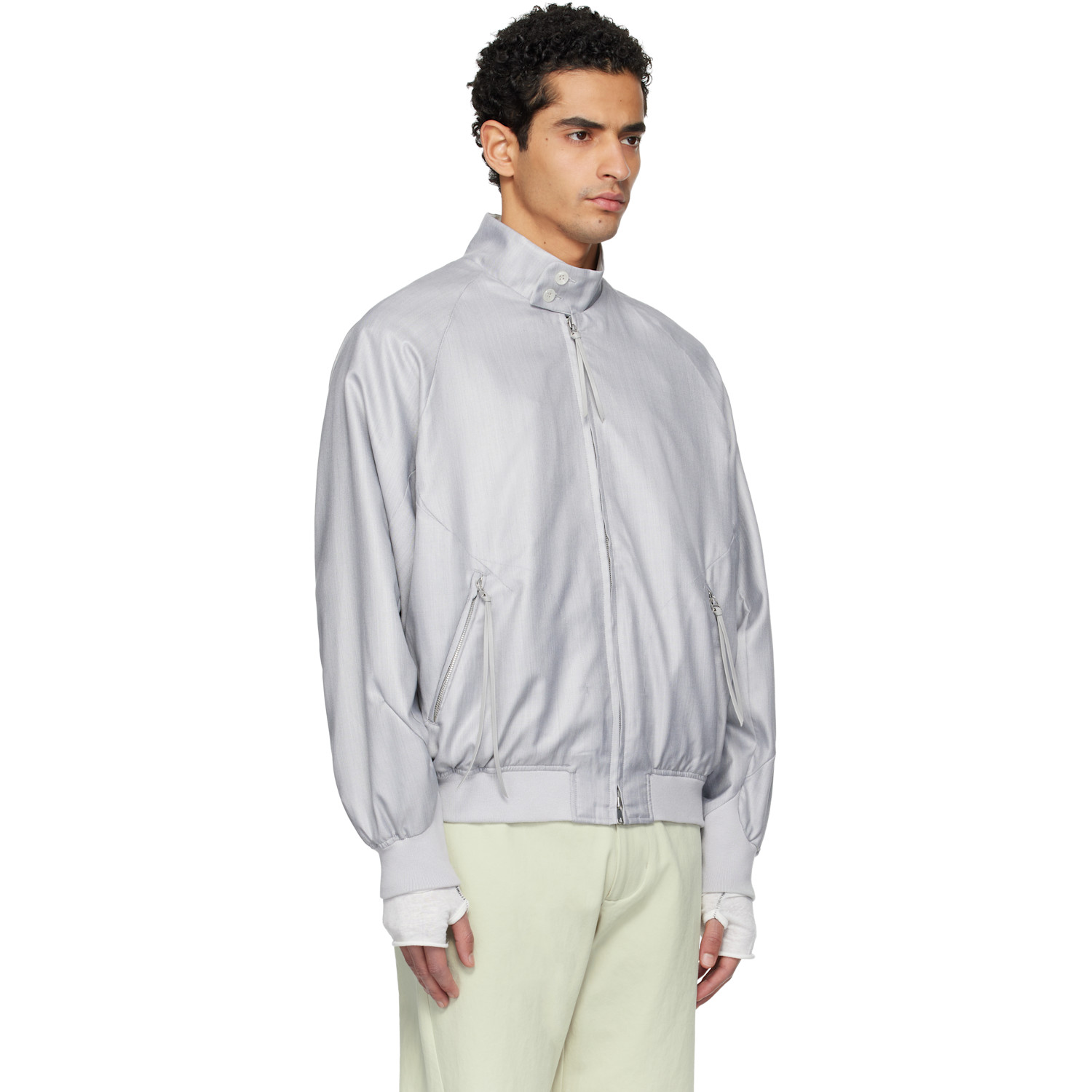  Post Archive Faction (paf) Gray Opening Bomber Jacket 