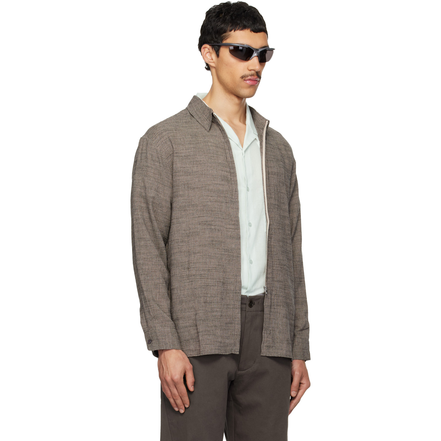  Post Archive Faction (paf) Taupe Zip Archive Shirt 