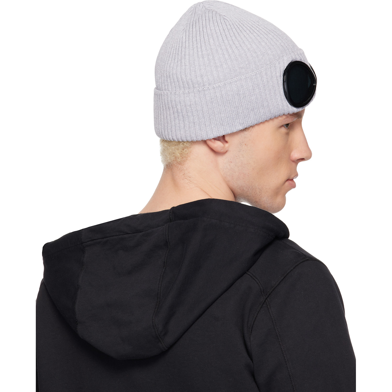  C.p. Company Gray Cotton Goggle Beanie 