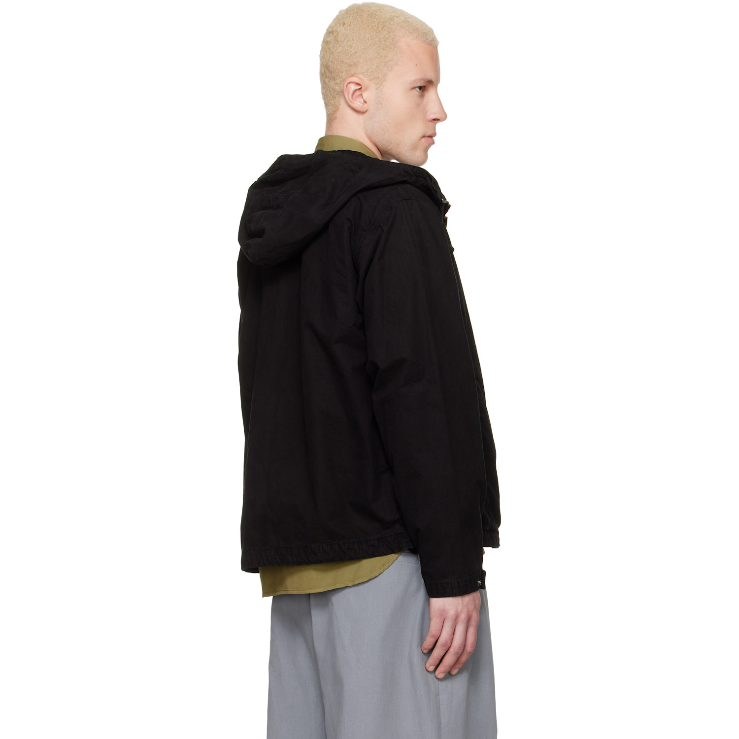  C.p. Company Black Micro-reps Hooded Lens Jacket 