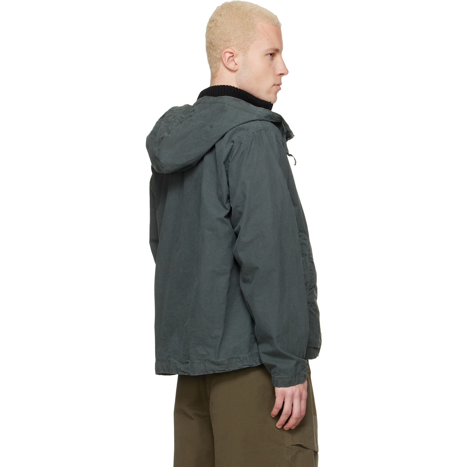  C.p. Company Green Micro-reps Hooded Lens Jacket 