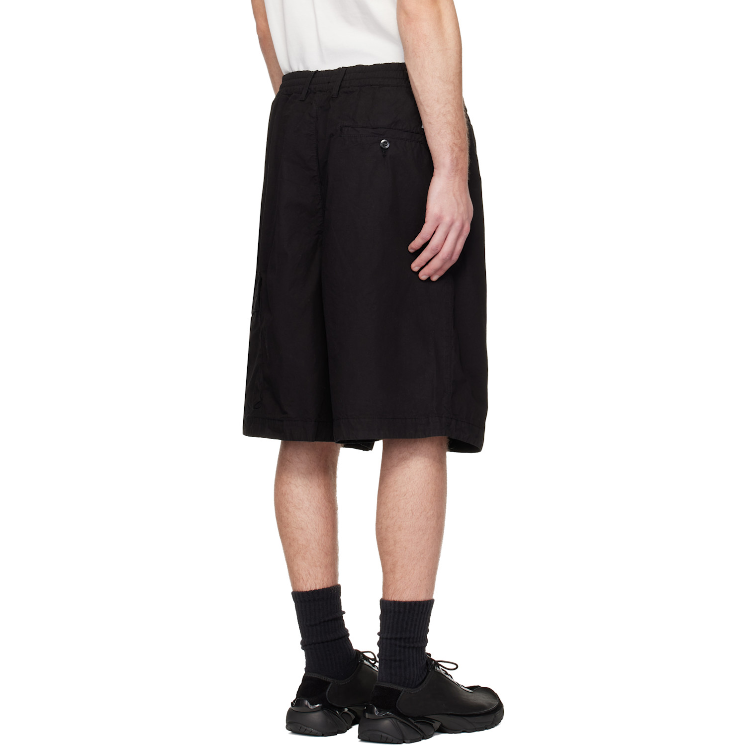  C.p. Company Black Micro-reps Boxy Lens Shorts 