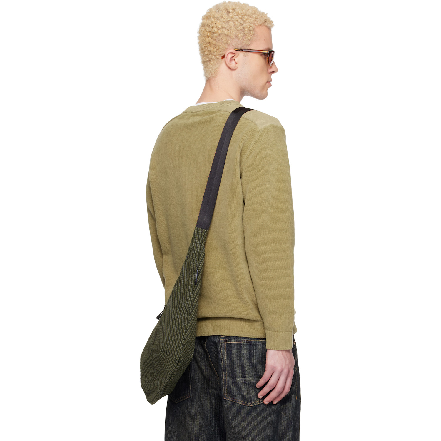  C.p. Company Beige Cotton Chenille Crewneck Lens Sweater 