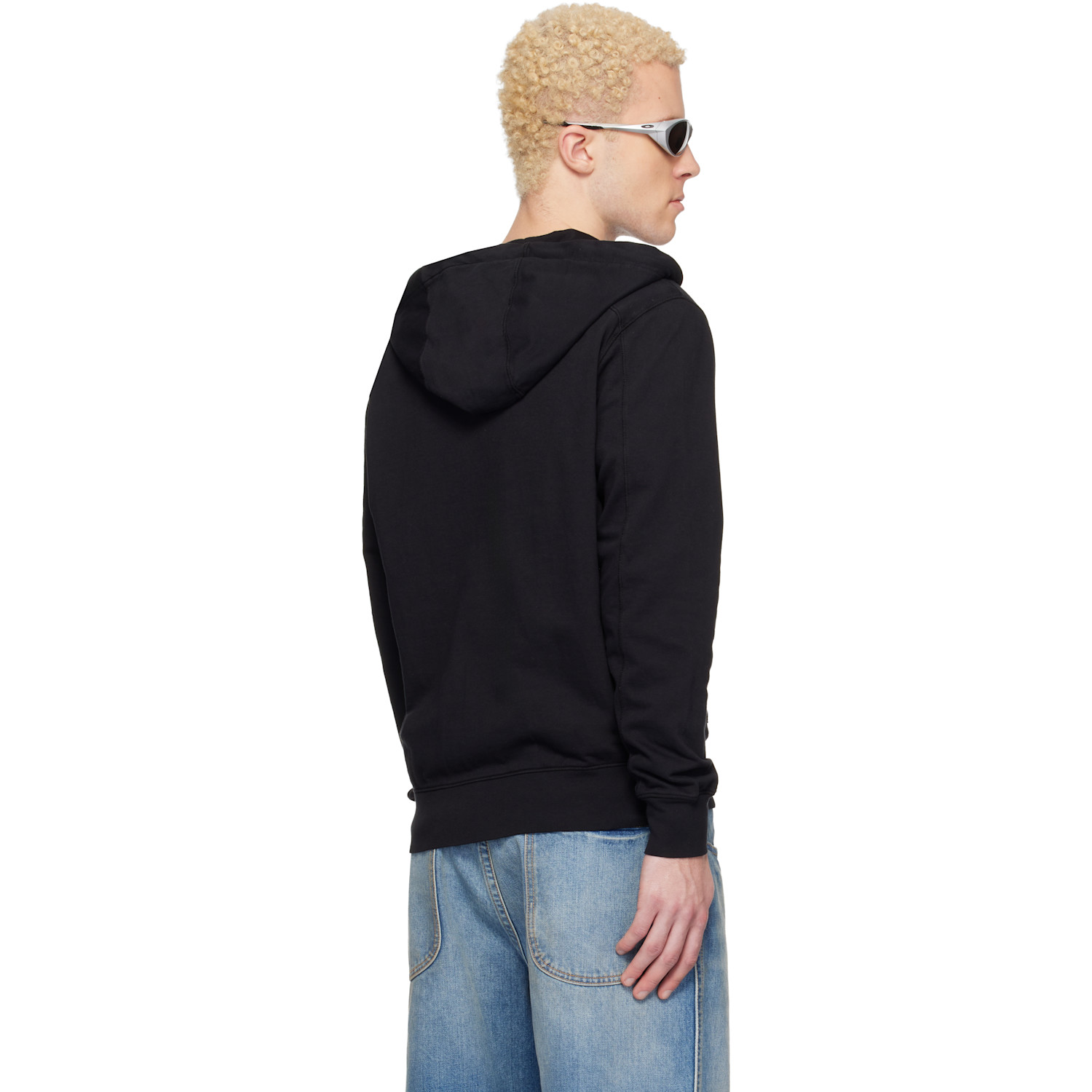  C.p. Company Black Light Fleece Zip Lens Hoodie 