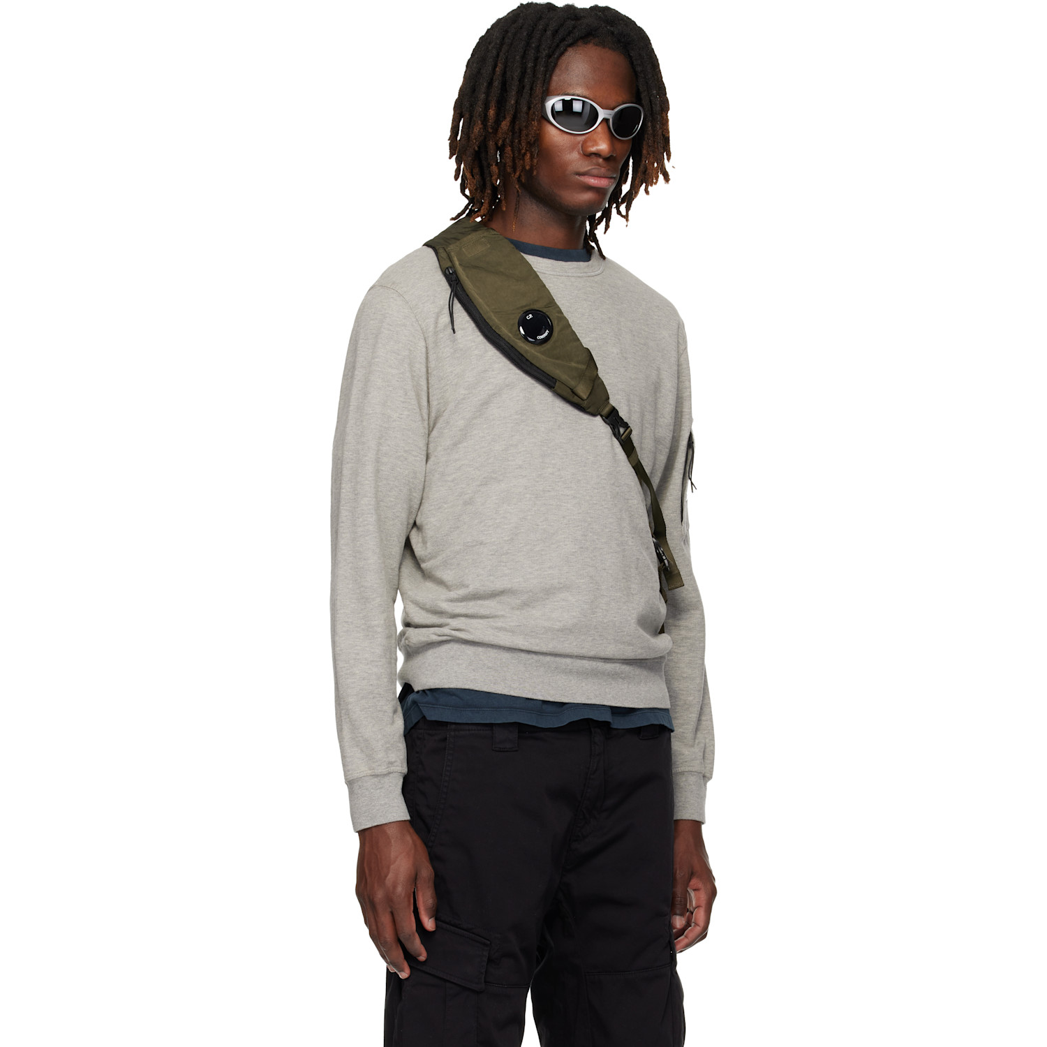  C.p. Company Gray Light Fleece Crewneck Sweatshirt 