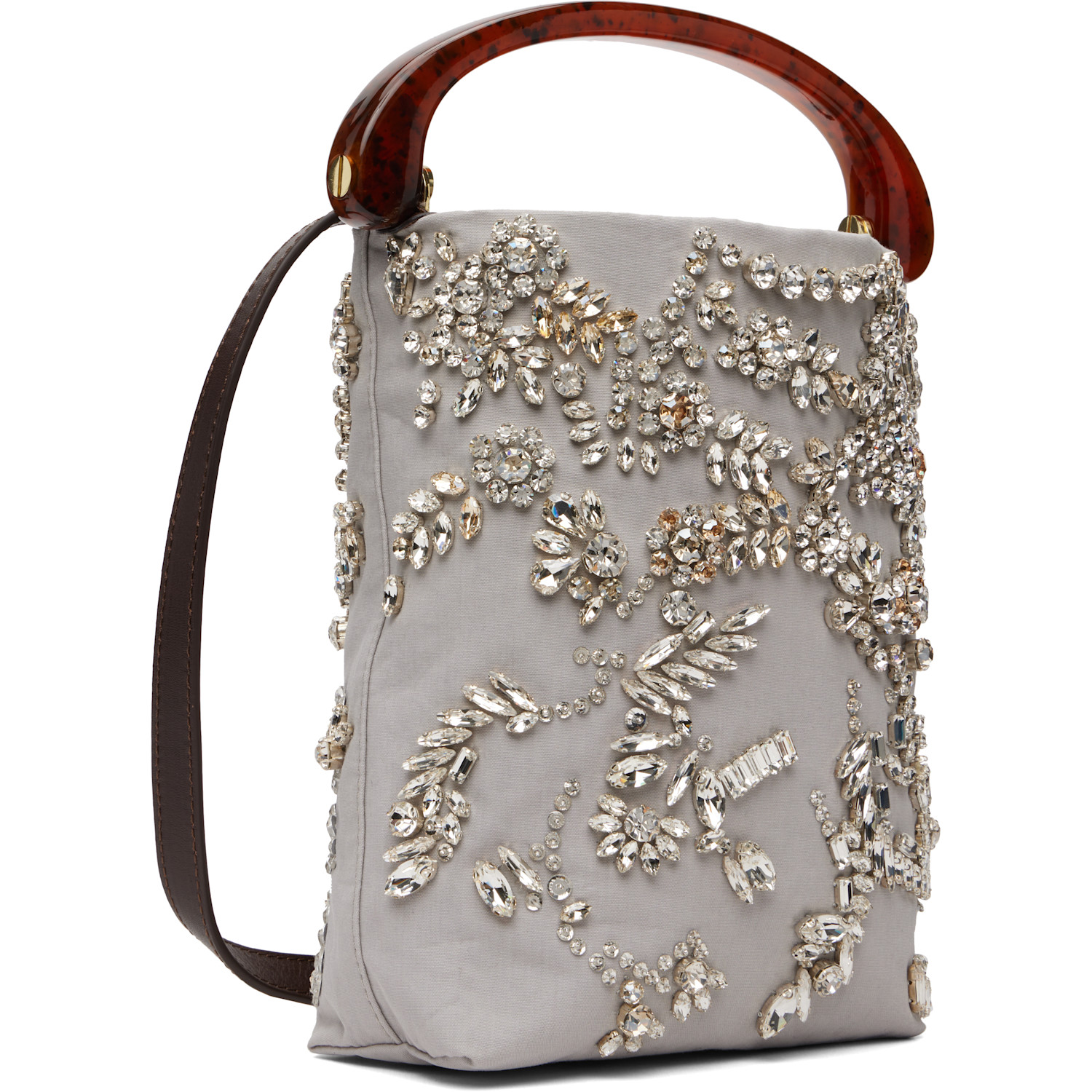  Dries Van Noten Gray Micro Embellished Bag 