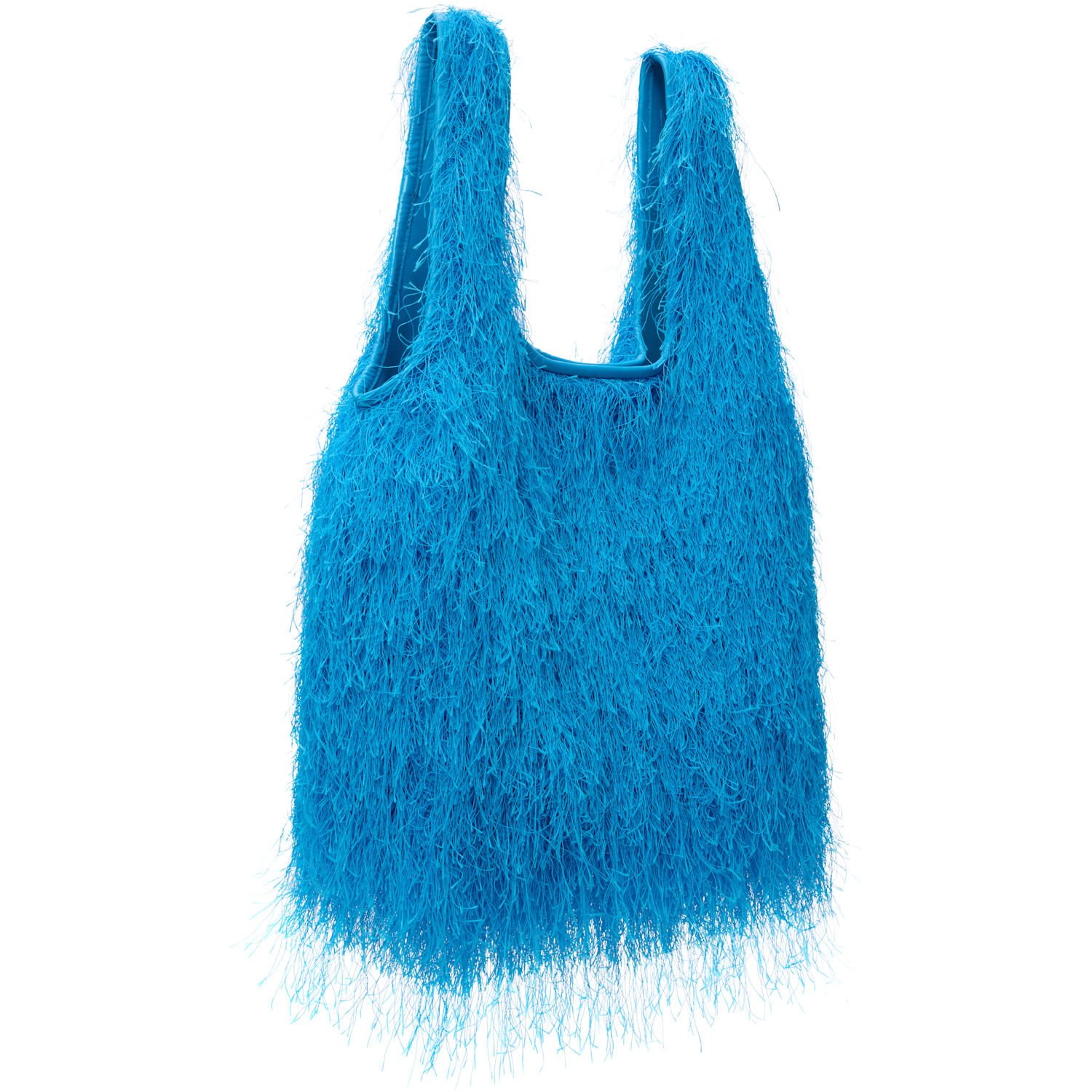  Dries Van Noten Blue Fringed Tote 