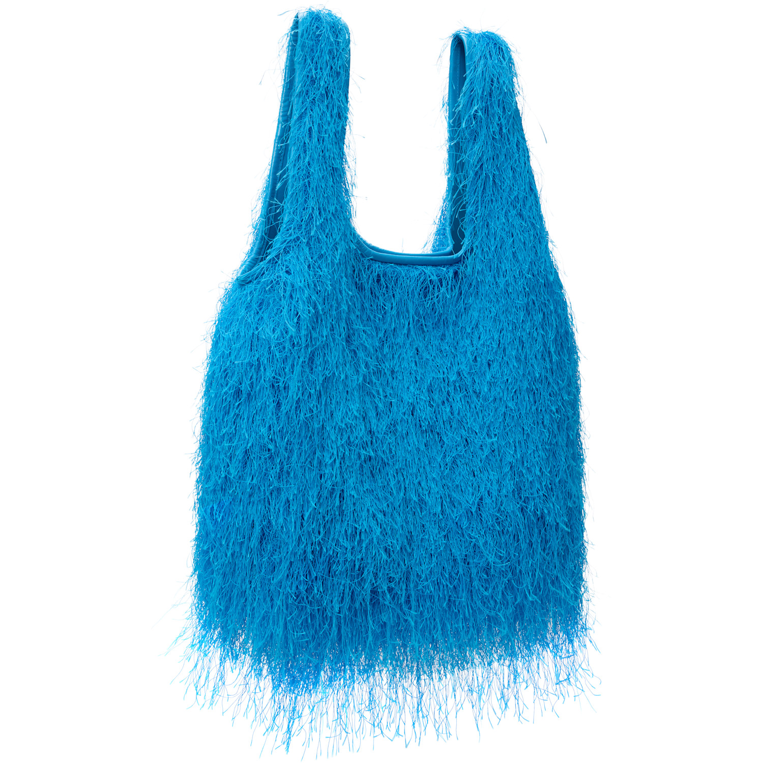 Dries Van Noten Blue Fringed Tote 