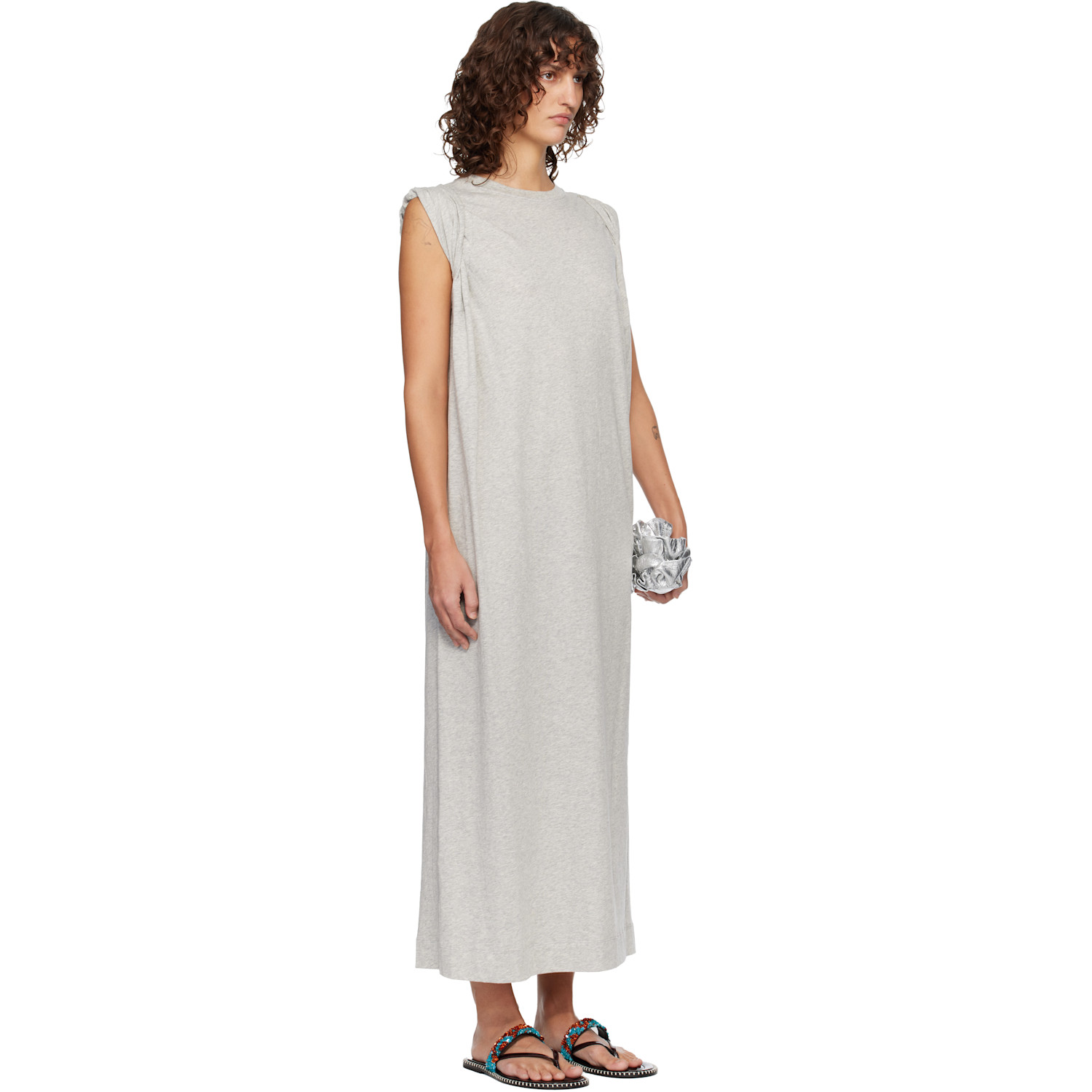  Dries Van Noten Gray Loose T-shirt Maxi Dress 
