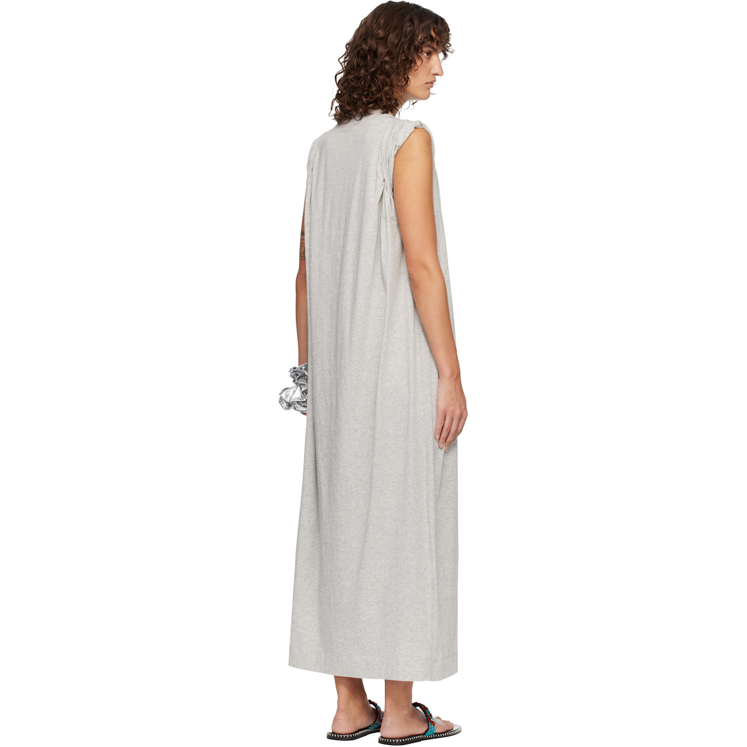  Dries Van Noten Gray Loose T-shirt Maxi Dress 