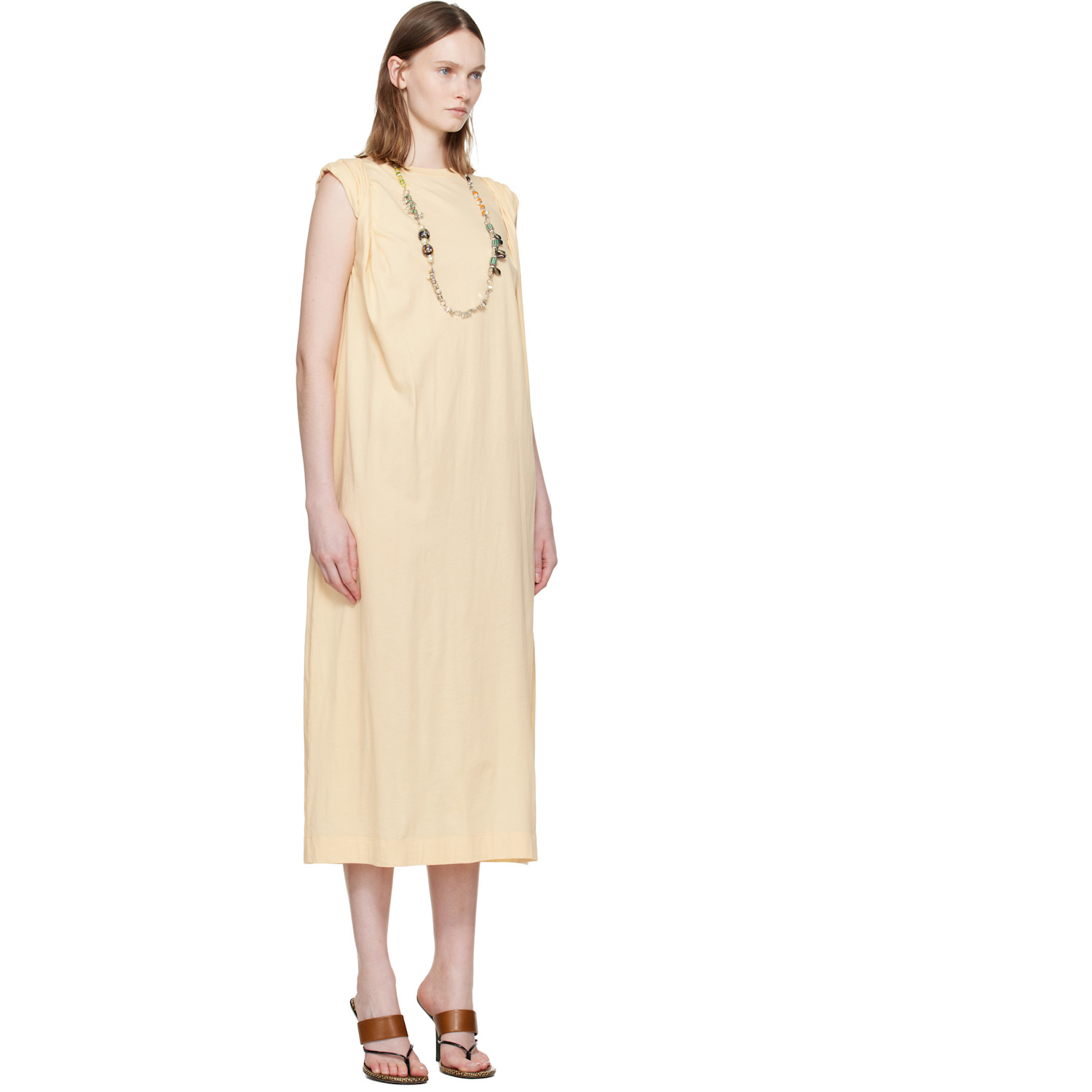  Dries Van Noten Beige Loose T-shirt Maxi Dress 
