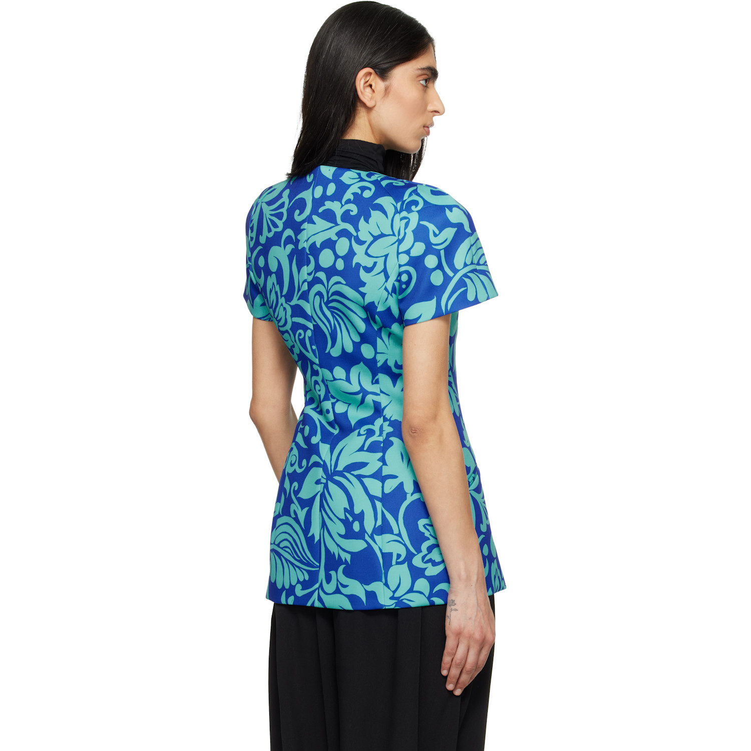  Dries Van Noten Blue Fitted Double Breasted Jacket 