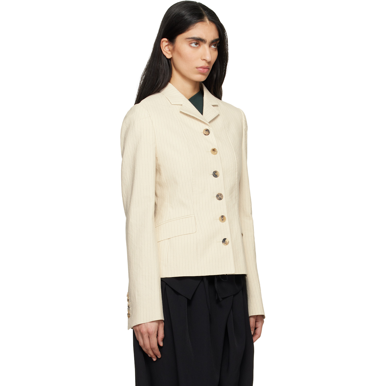  Dries Van Noten Off-white Tight Fitted Blazer 