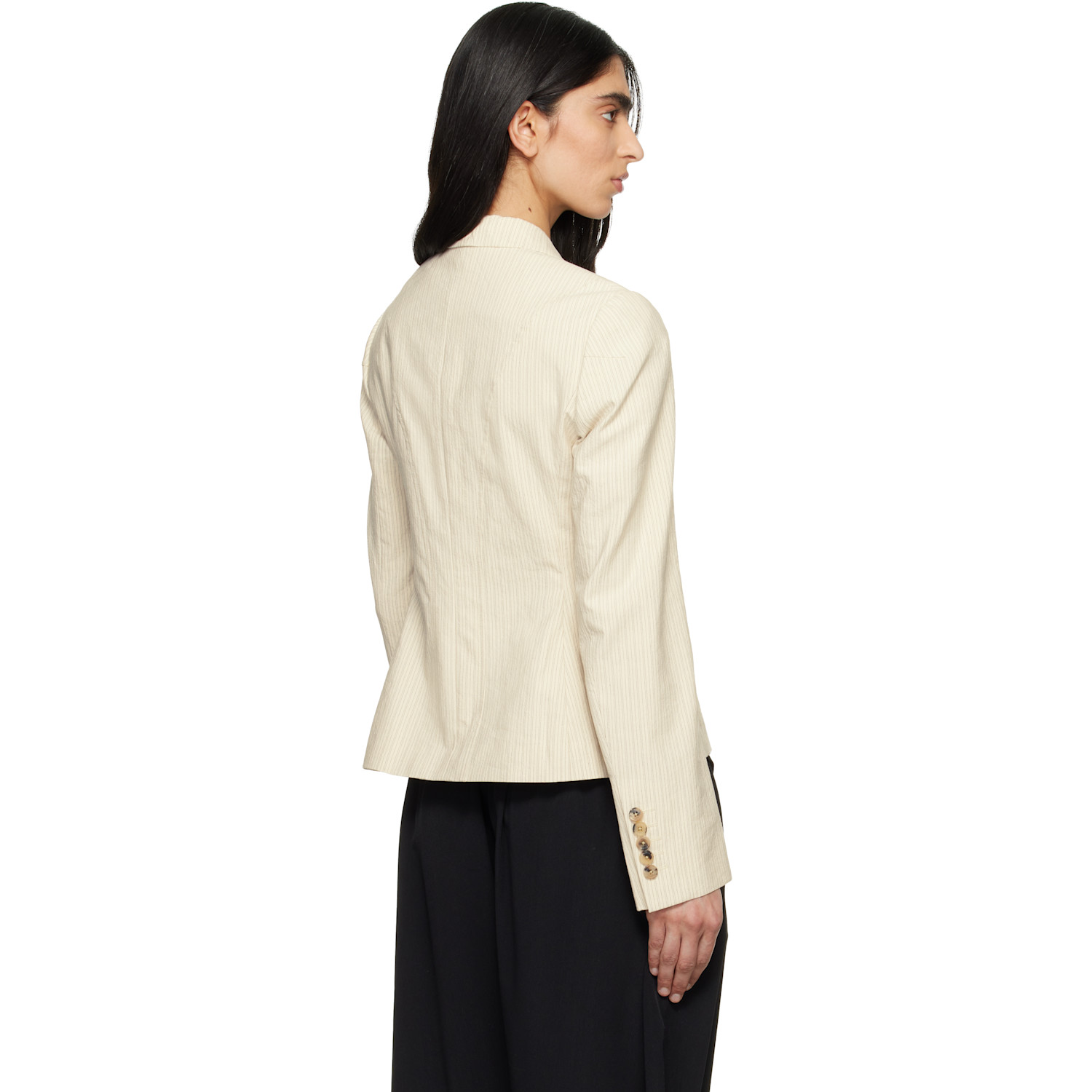  Dries Van Noten Off-white Tight Fitted Blazer 