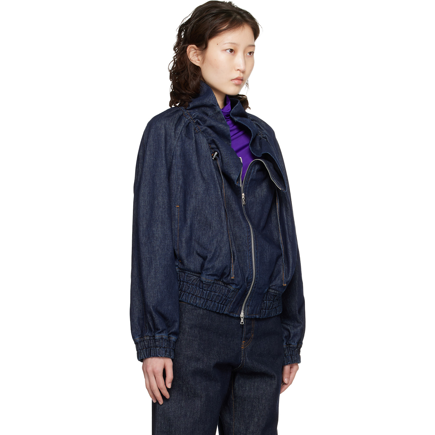  Dries Van Noten Blue Cocoon Denim Jacket 