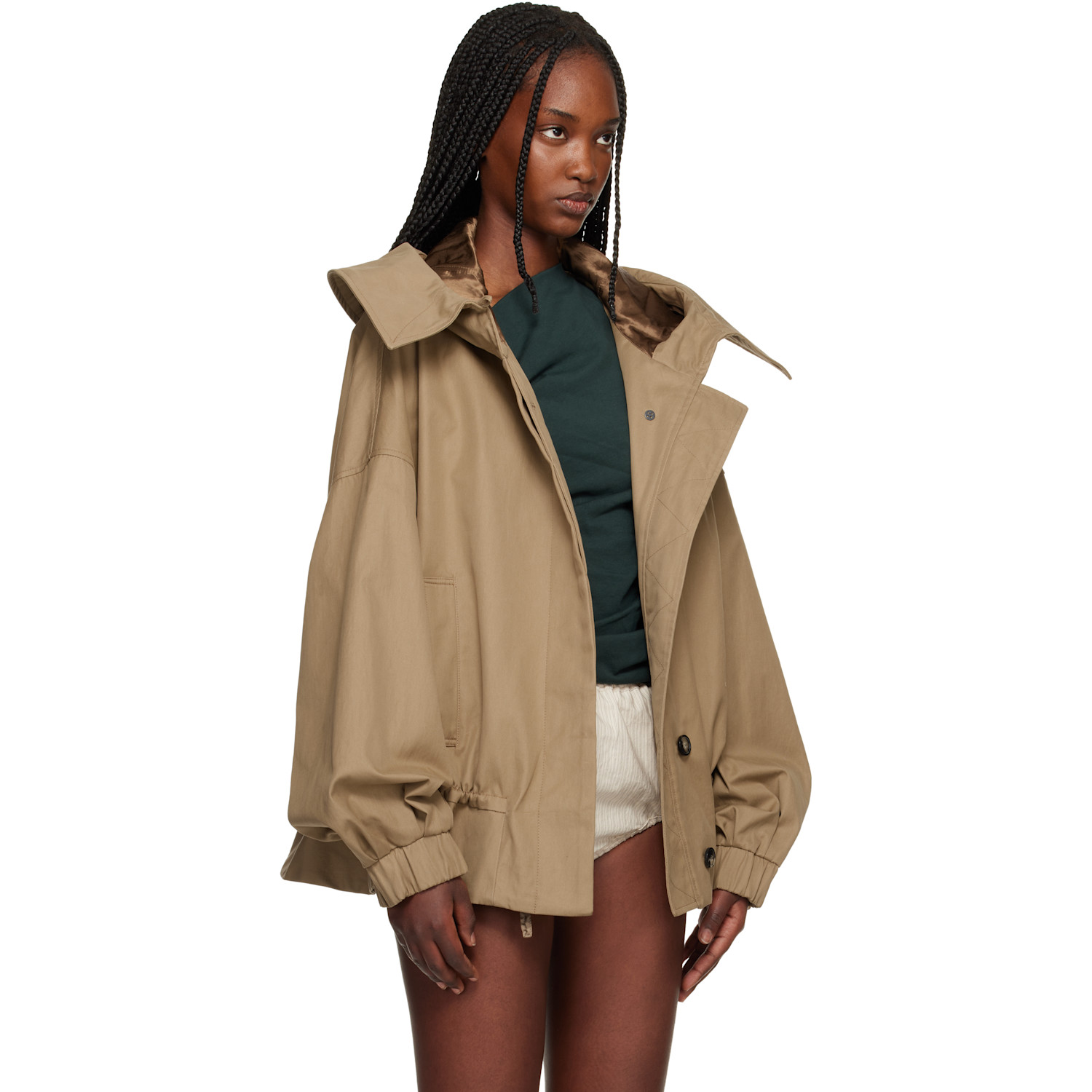  Dries Van Noten Beige Hooded Jacket 