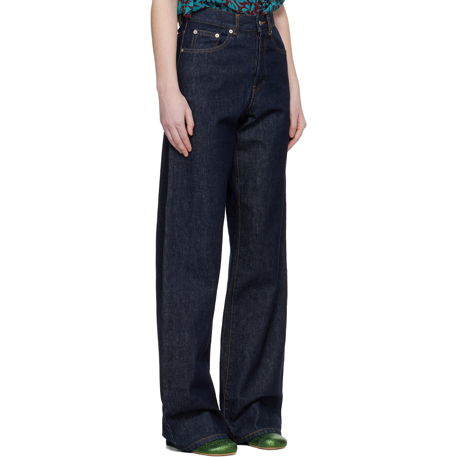  Dries Van Noten Navy Straight Leg Jeans 