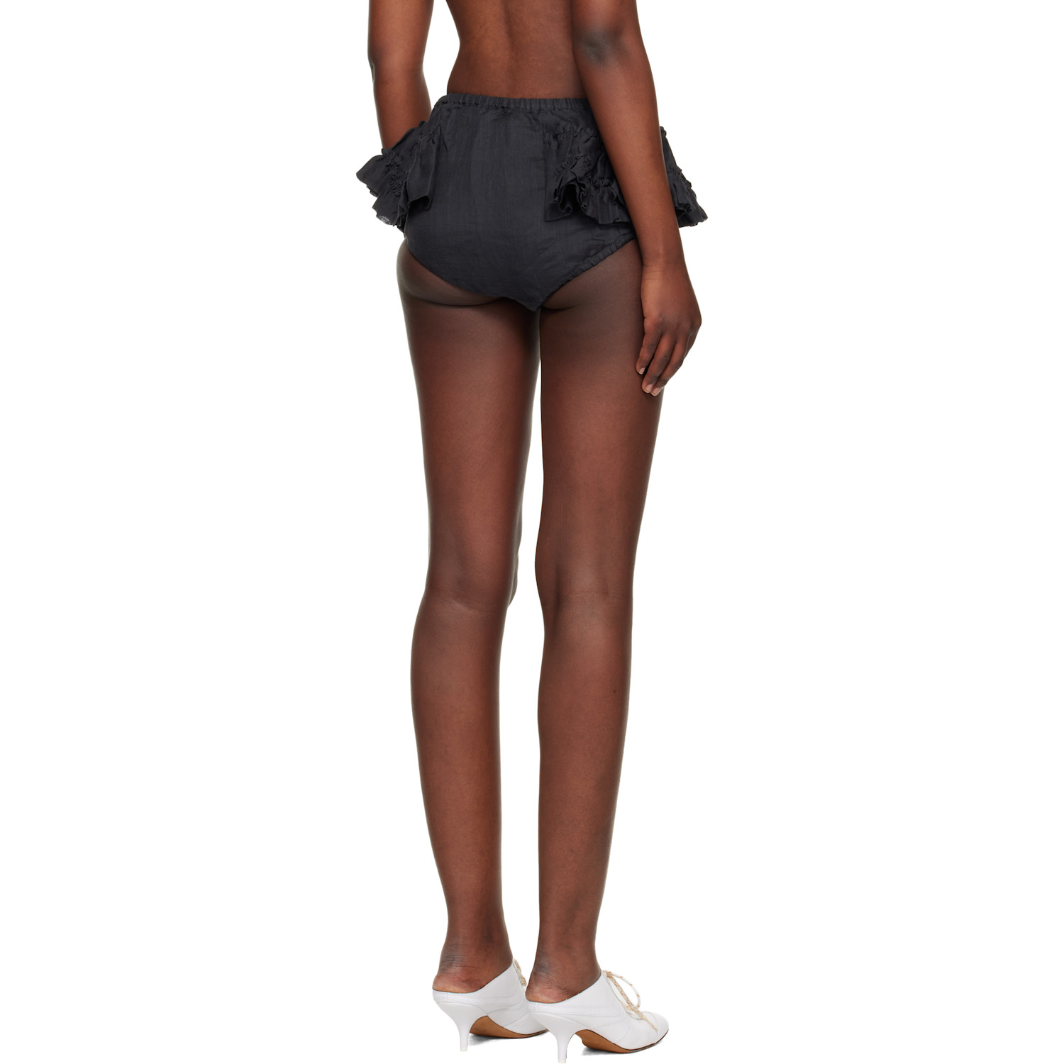  Dries Van Noten Black Ruffled Briefs 
