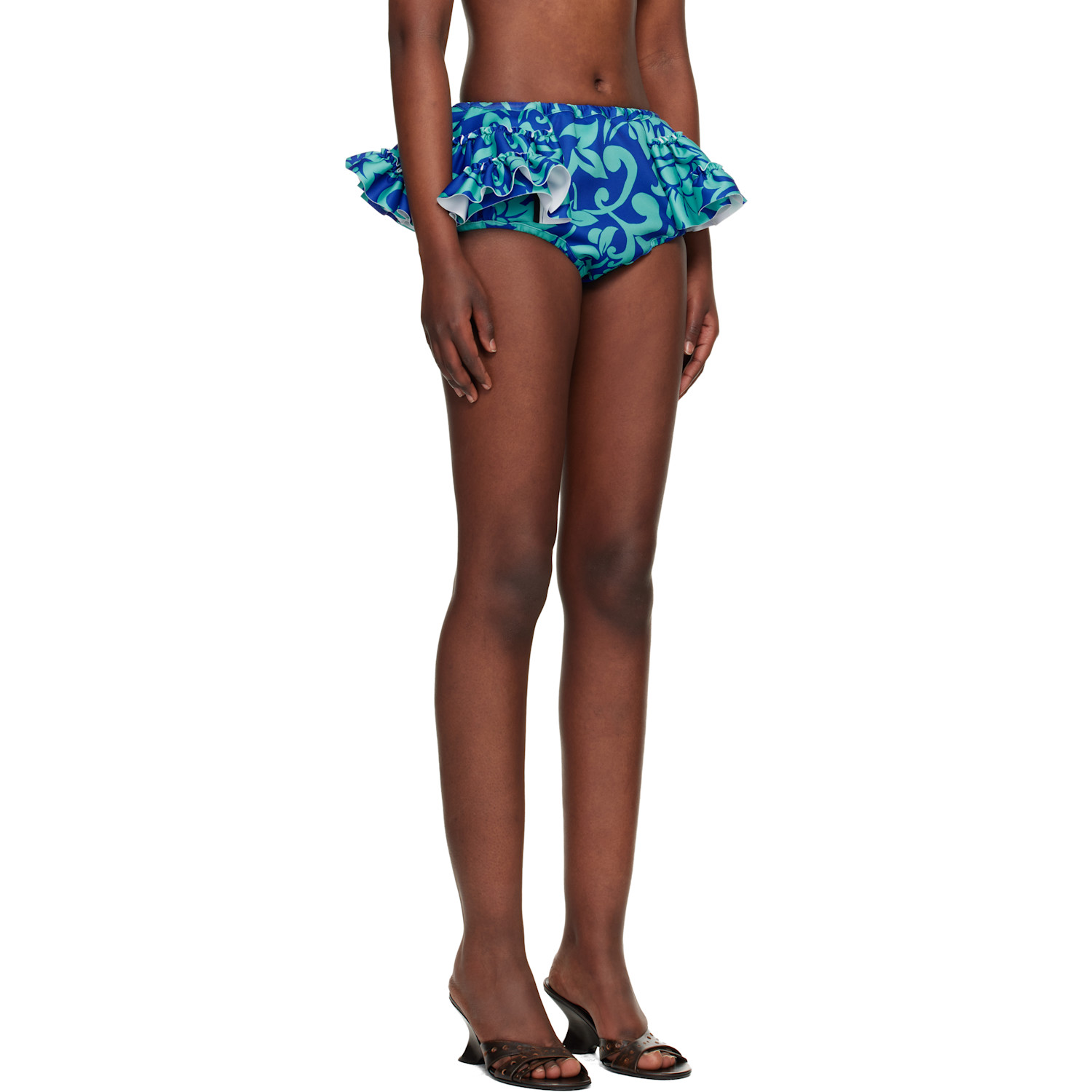  Dries Van Noten Blue Ruffled Briefs 