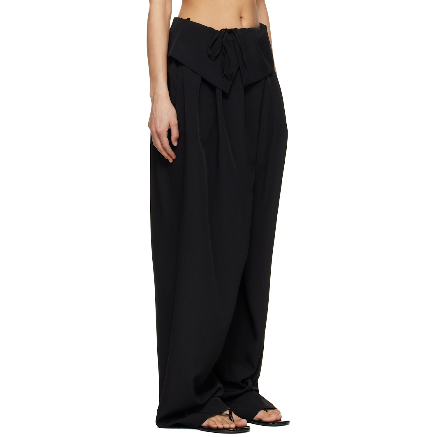  Dries Van Noten Black Draped Trousers 