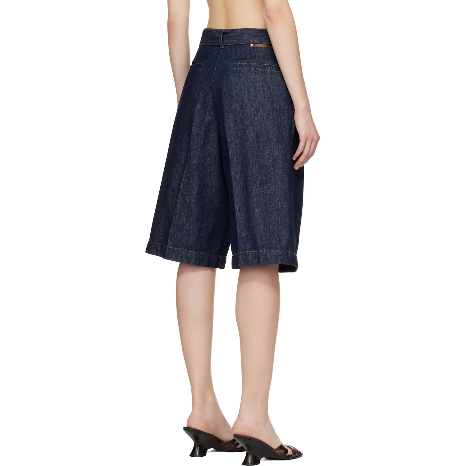  Dries Van Noten Blue Belted Denim Shorts 