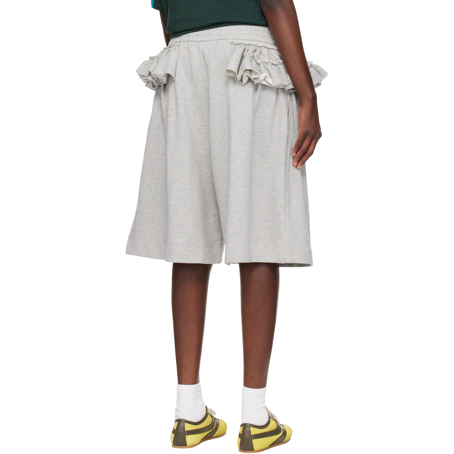  Dries Van Noten Gray Loose Ruffled Shorts 