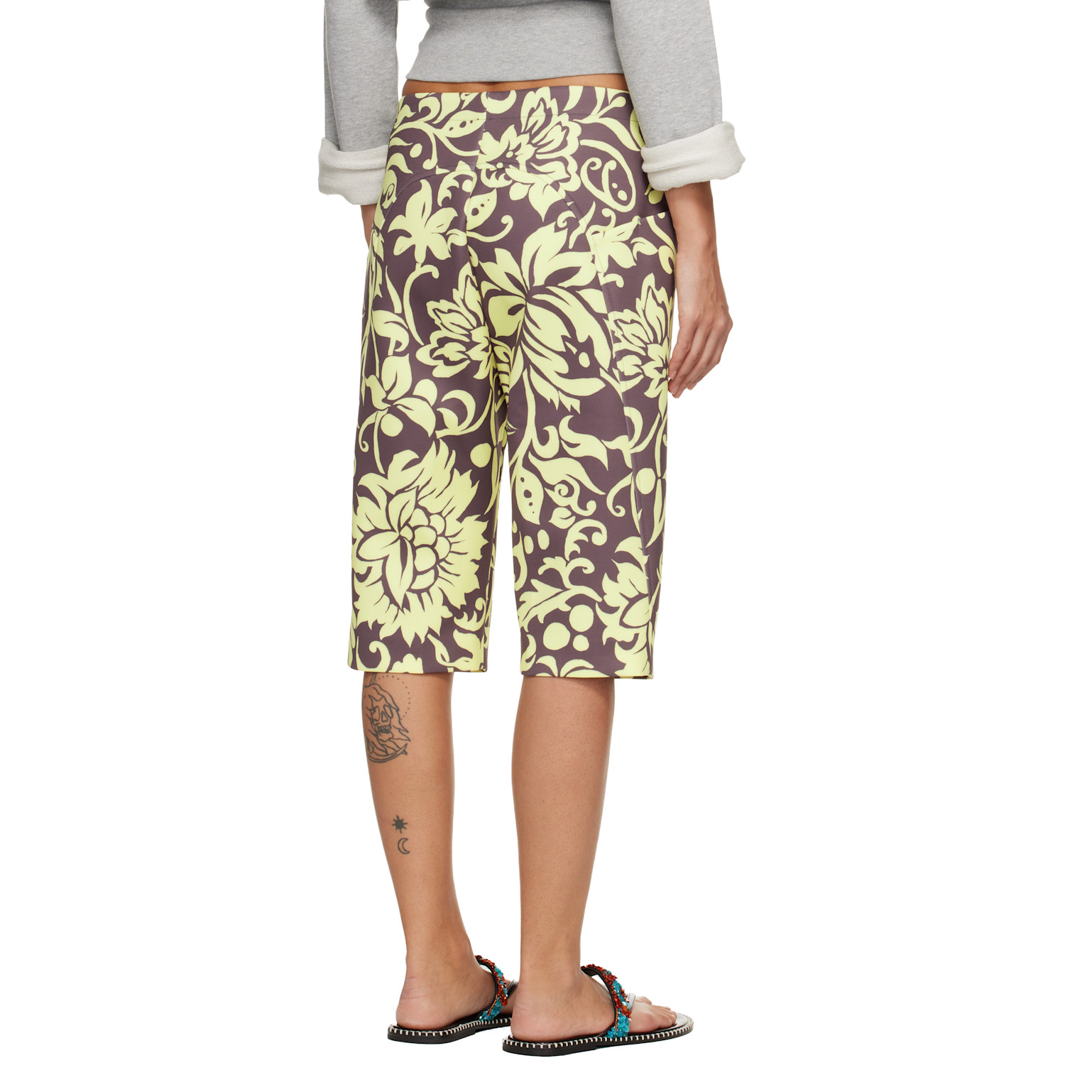  Dries Van Noten Brown & Yellow Patterned Shorts 