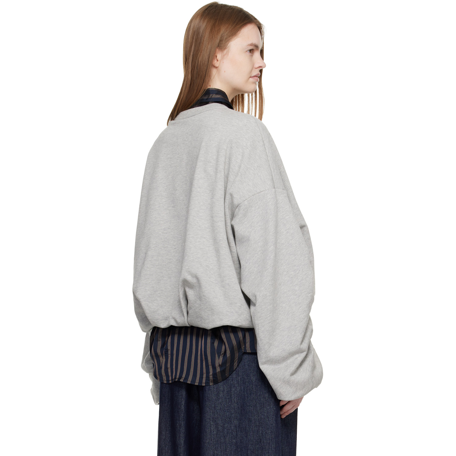  Dries Van Noten Gray Draped Sweatshirt 