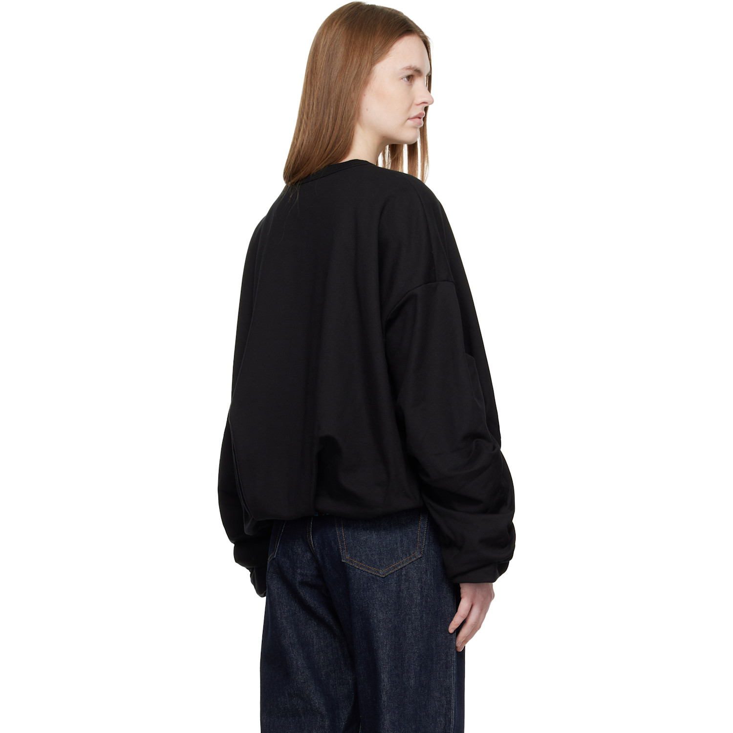  Dries Van Noten Black Draped Sweatshirt 