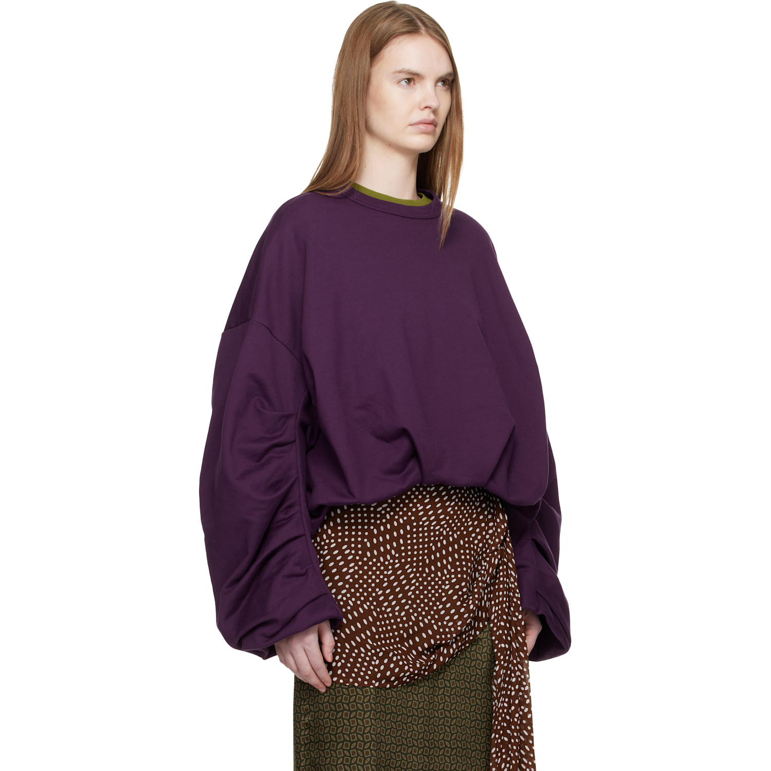  Dries Van Noten Purple Draped Sweatshirt 