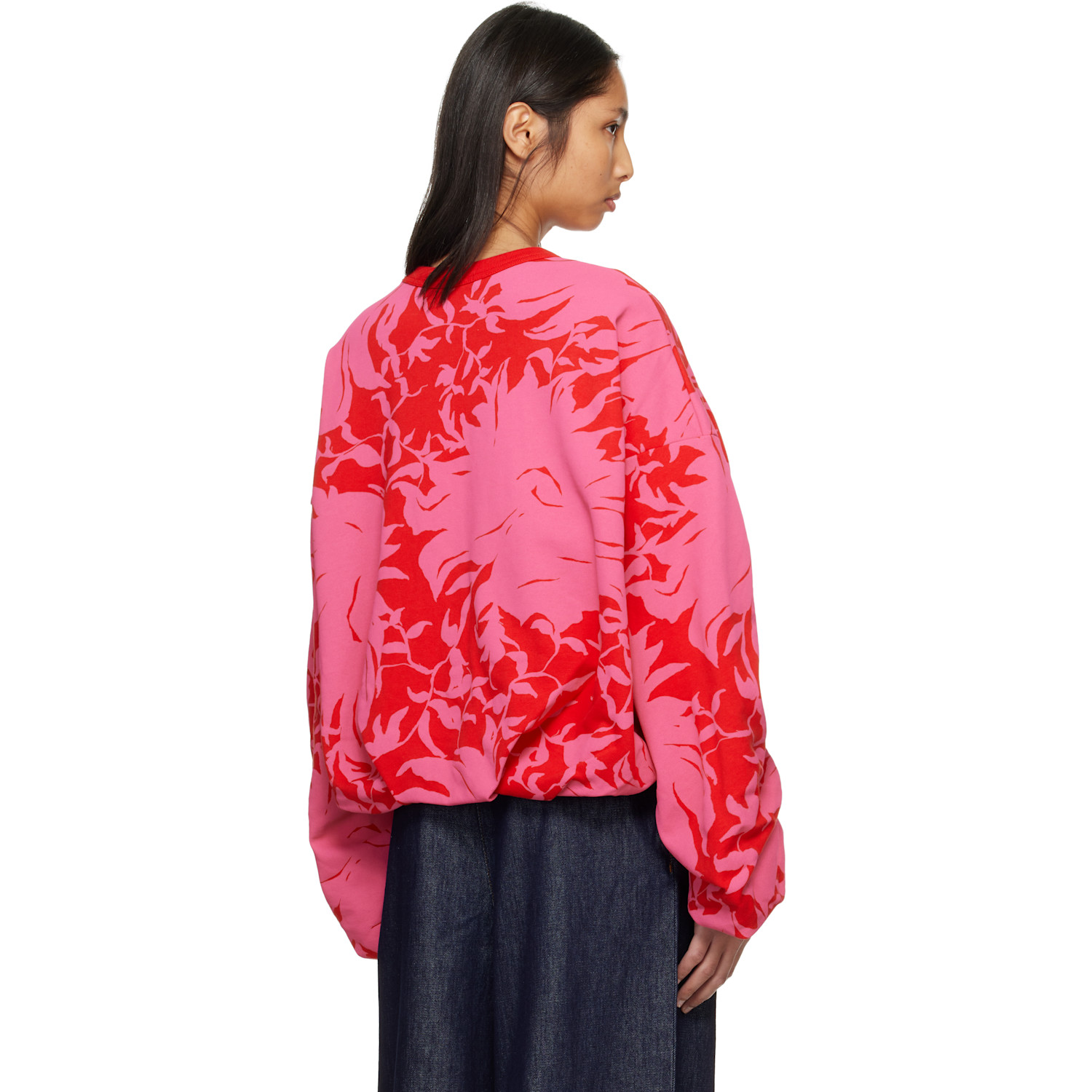  Dries Van Noten Red & Pink Draped Sweatshirt 