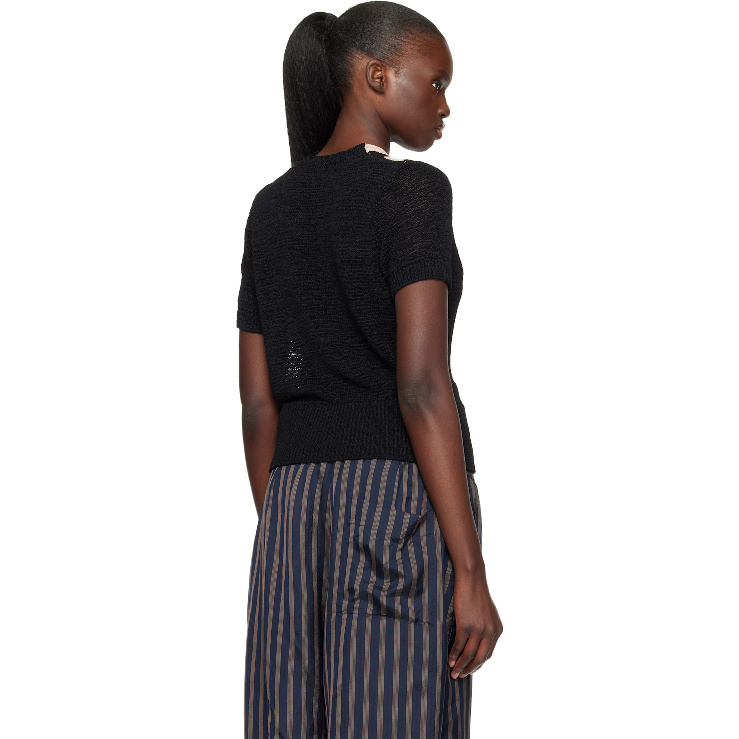  Dries Van Noten Black V-neck Knit Sweater 