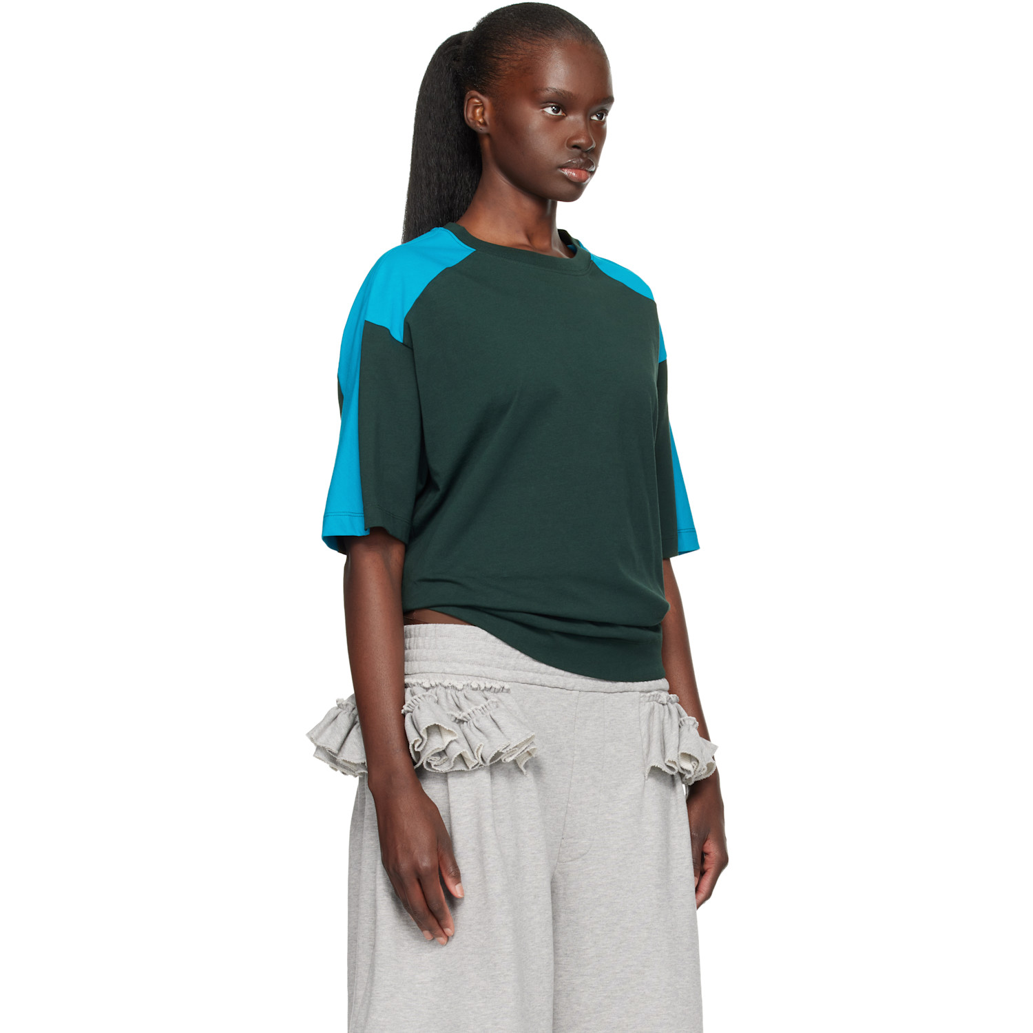  Dries Van Noten Green & Blue Loose Fit T-shirt 