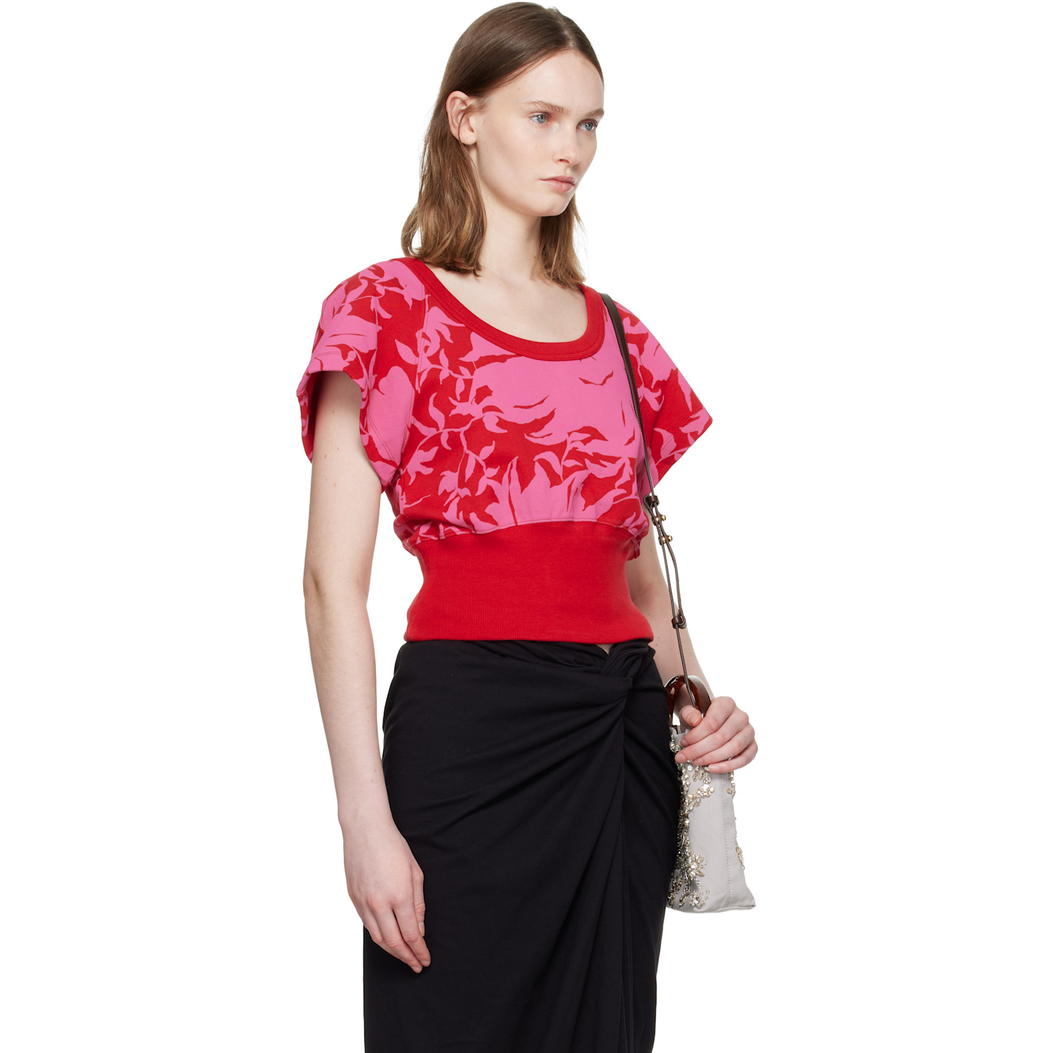  Dries Van Noten Red & Pink Floral T-shirt 