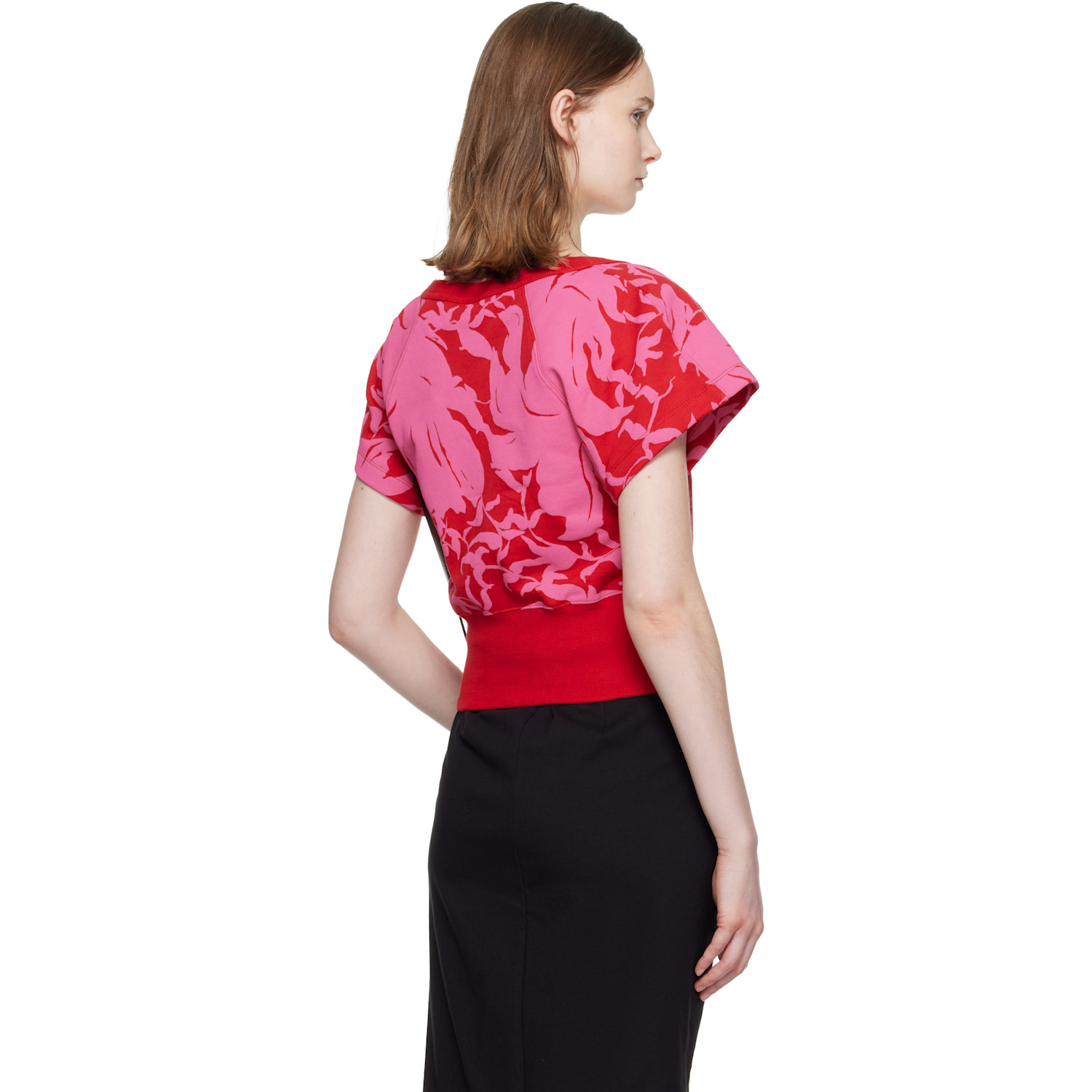  Dries Van Noten Red & Pink Floral T-shirt 