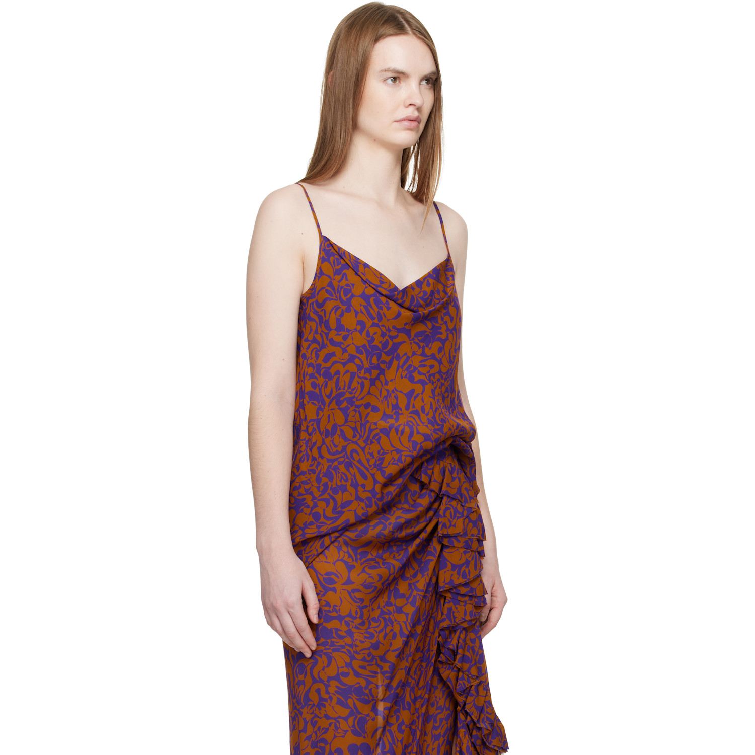  Dries Van Noten Purple & Orange Pattern Camisole 